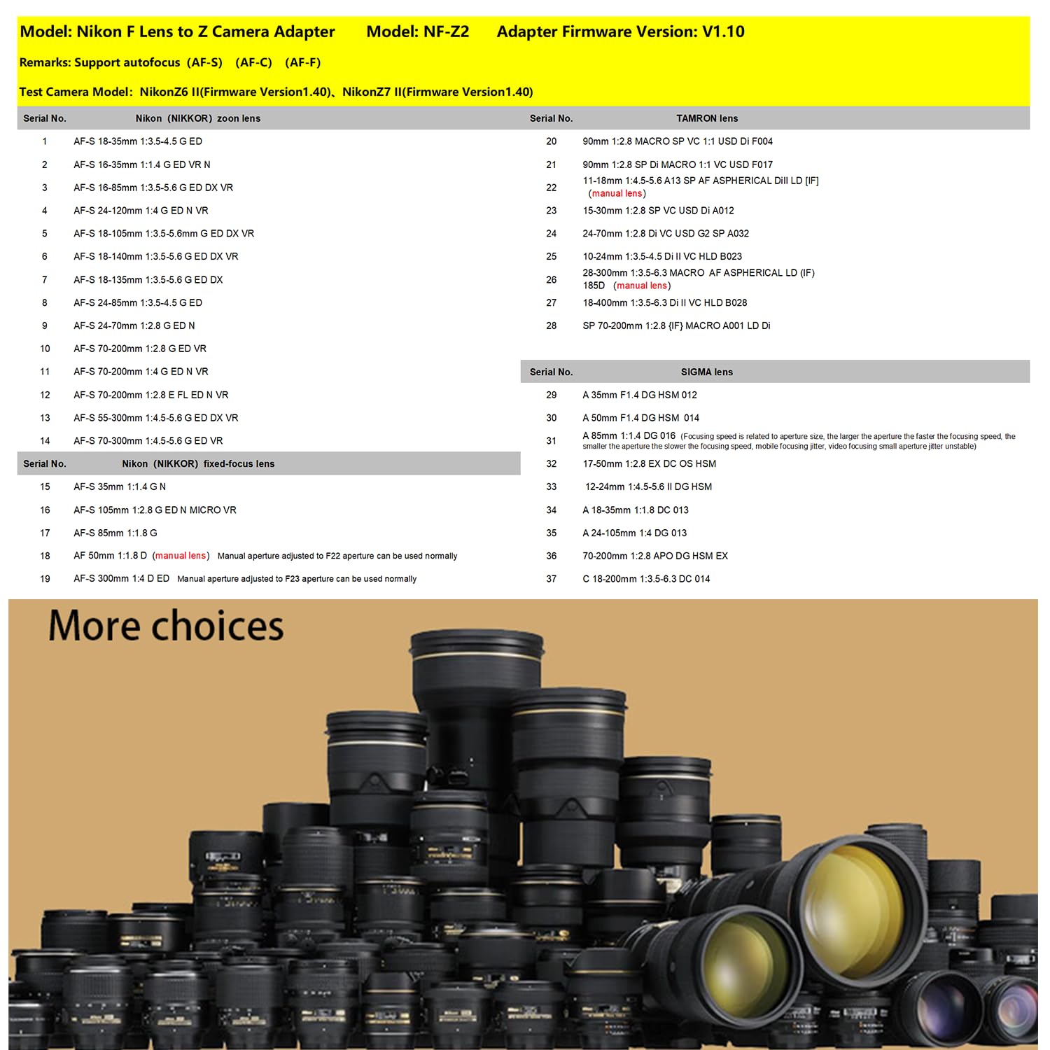 Amazon.com : VILTROX NF-Z Mount Adapter FTZ Auto Focus Lens