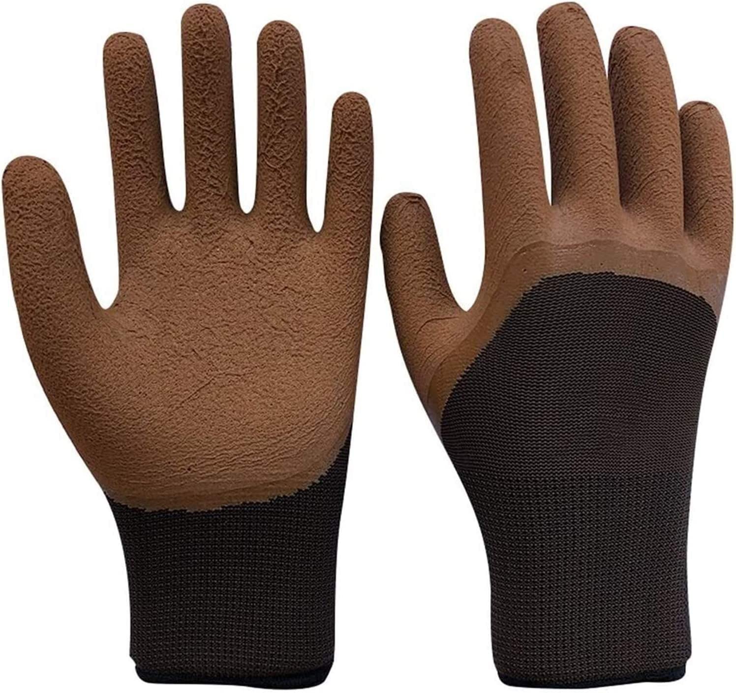 Guantes protectores, guantes de jardinería, 12 pares de guantes de trabajo de seguridad, guantes industriales, guantes de trabajo de punto, guantes de trabajo impermeables y antideslizantes