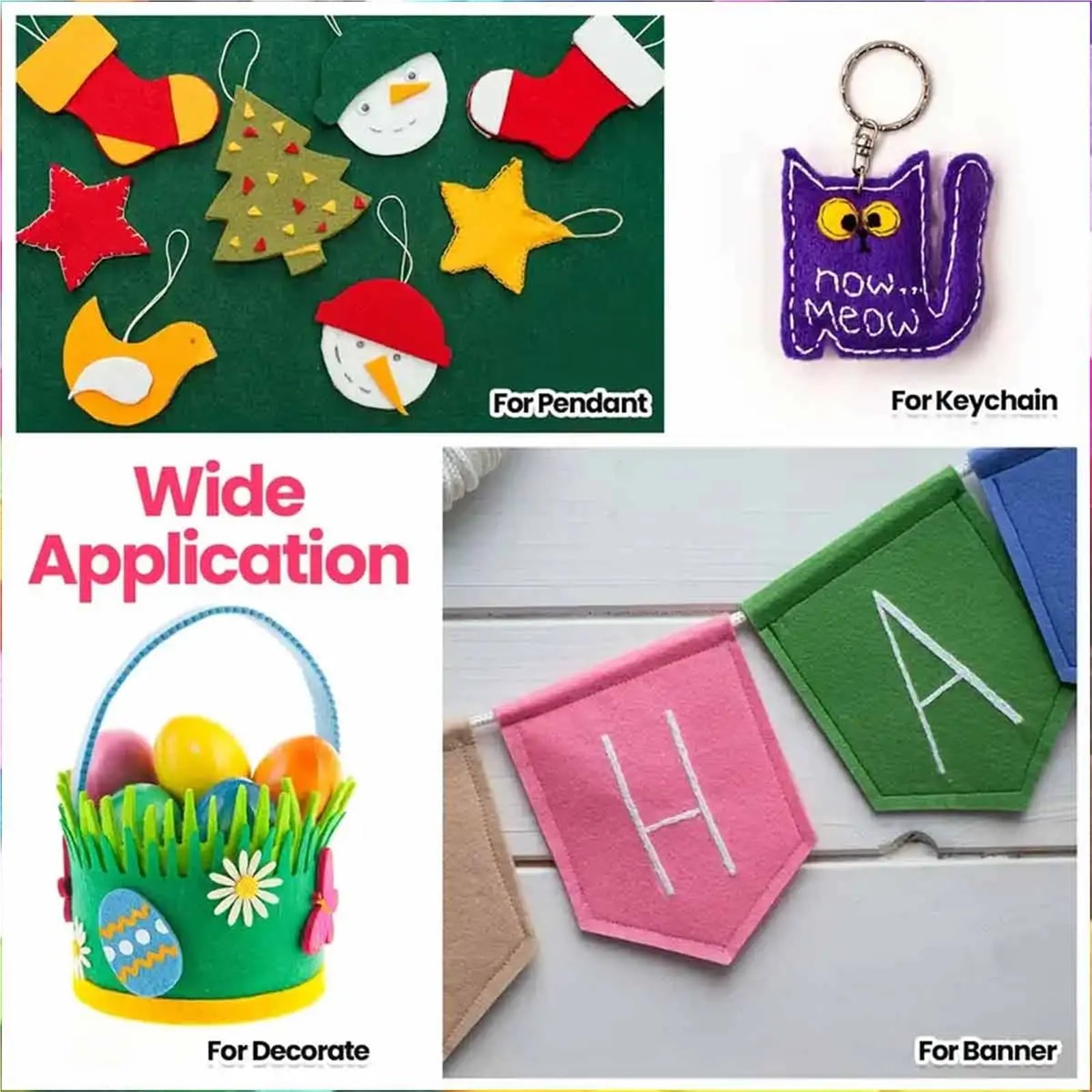40 Stück Filzstoffstücke, mehrfarbig, DIY-Prozessblock für DIY Patchwork