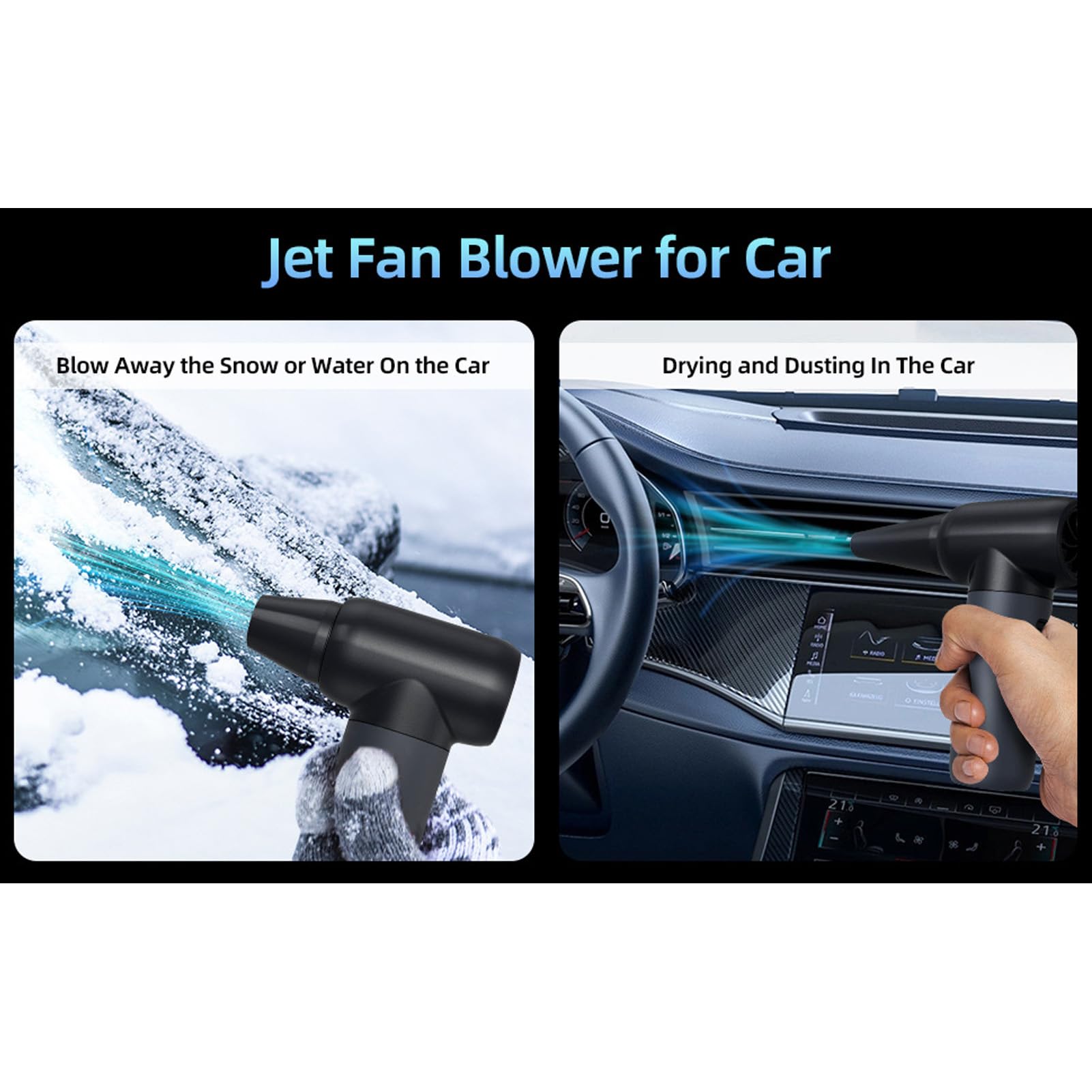 180000 Giri/min Jet Fan Blower Spolverino Elettrico 3 velocità Senza Aria in Bomboletta, Spolverino Portatile Riutilizzabile Ad Aria Compressa, Kit di Pulizia per Tastiera PC
