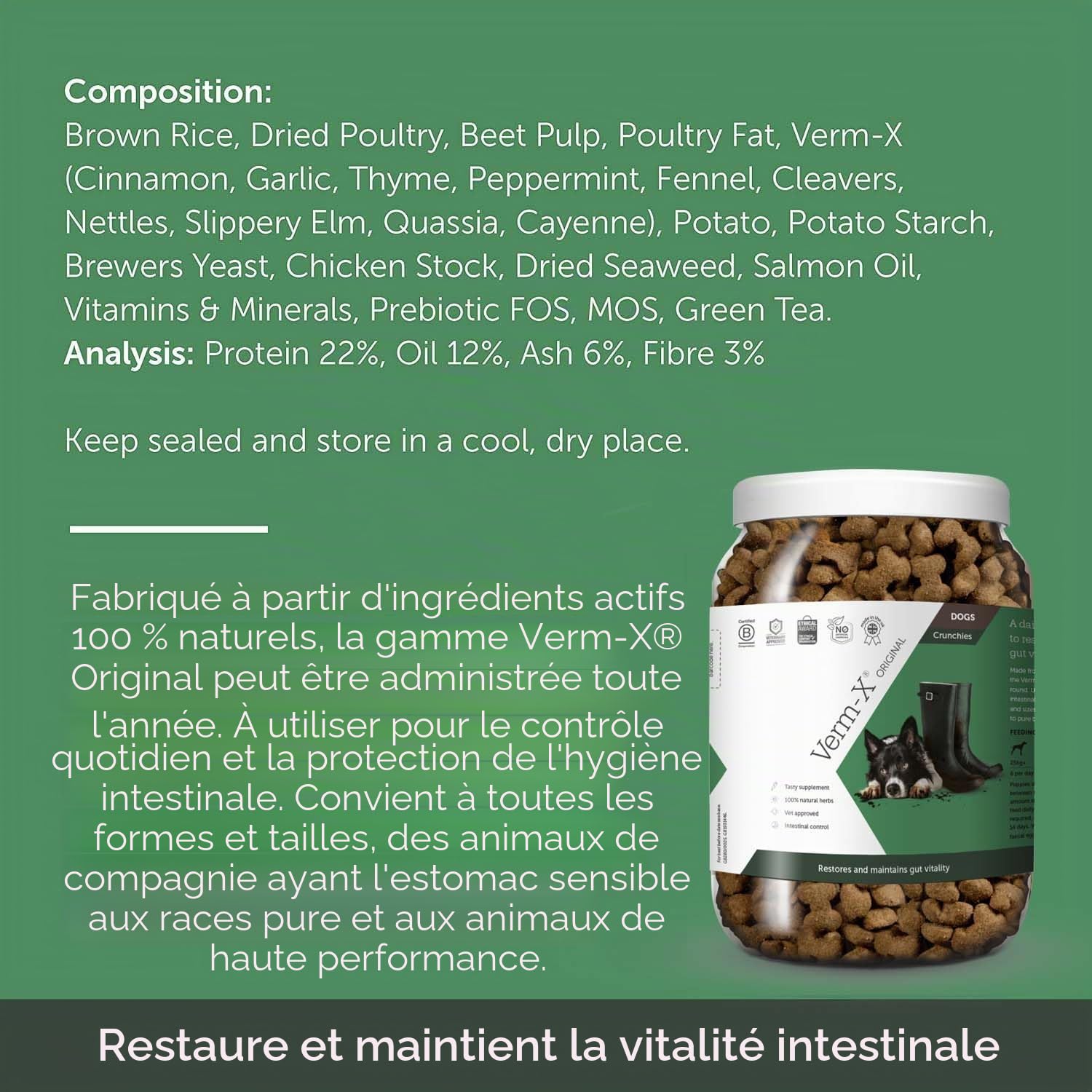 Verm-X pour Chiens - Biscuits - 650 g,