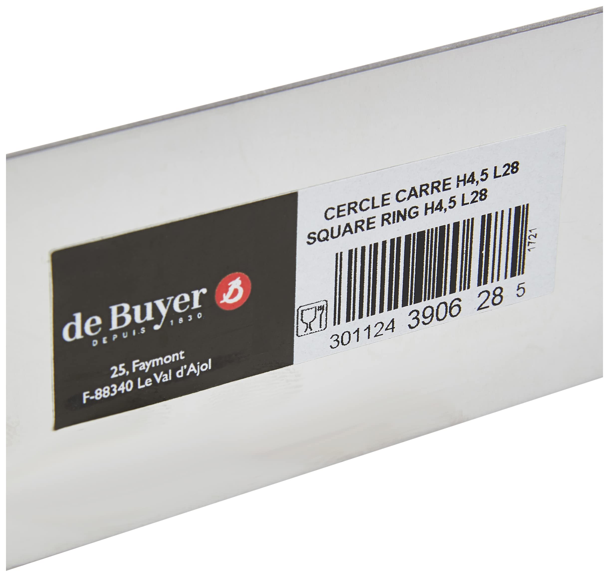 De Buyer, ARO CUADRADO INOX 28 CMX28CM ALTO 4.5 CM,3906.28