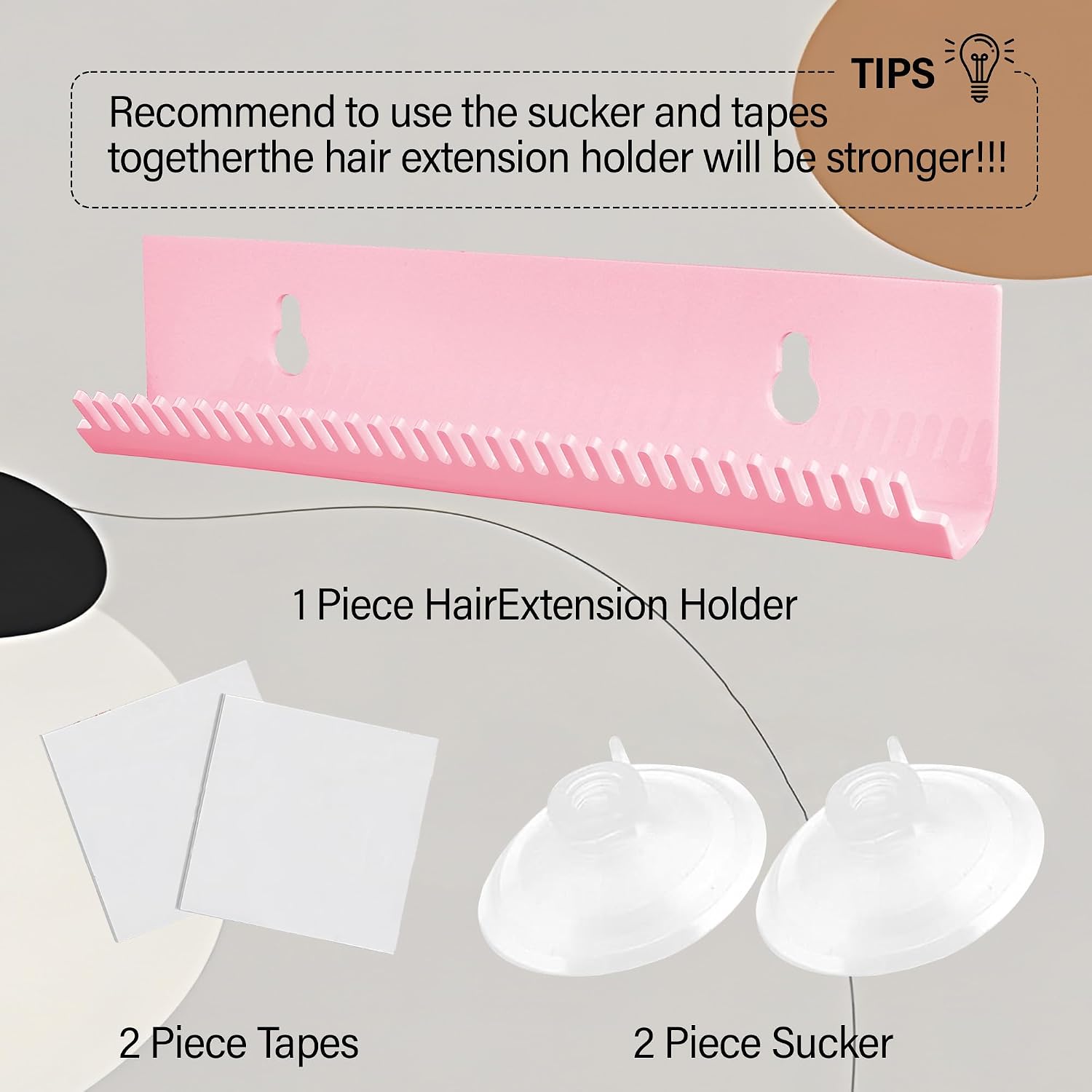 Hair Extension Hanger Weft Storage Rack for Washing Styling Clip-In Extensions Stand Display Mount Accessories Pink Professional Salon Tool Organizer image 4