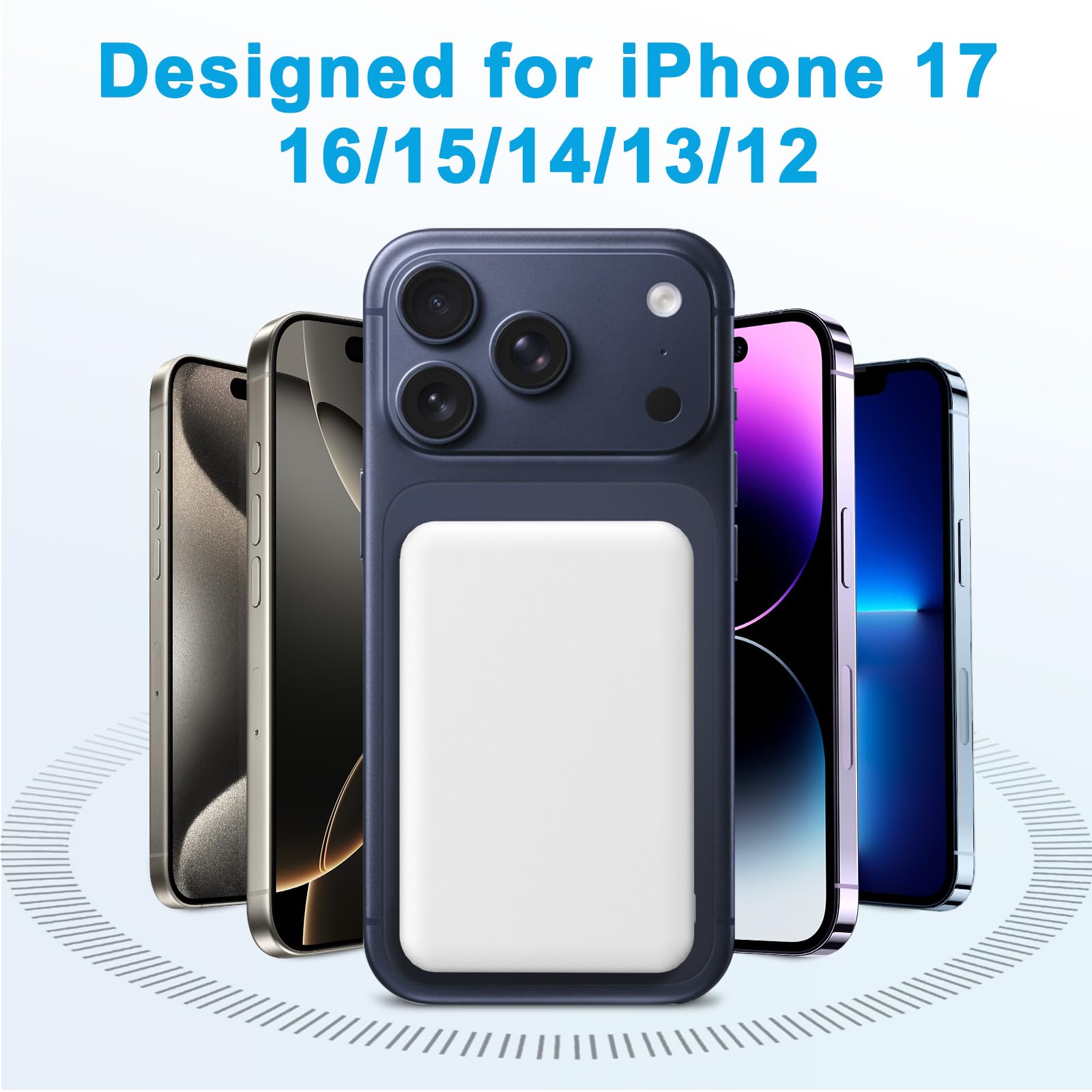AOGUERBE Power Bank 10000mAh, Caricabatterie Portatile, Wireless Magnetico PowerBank PD 22.5 W Ricarica Rapida con Display LED USB-C Batteria Esterna per iPhone17/16/15/14/13/12/Pro/Mini/Pro Max