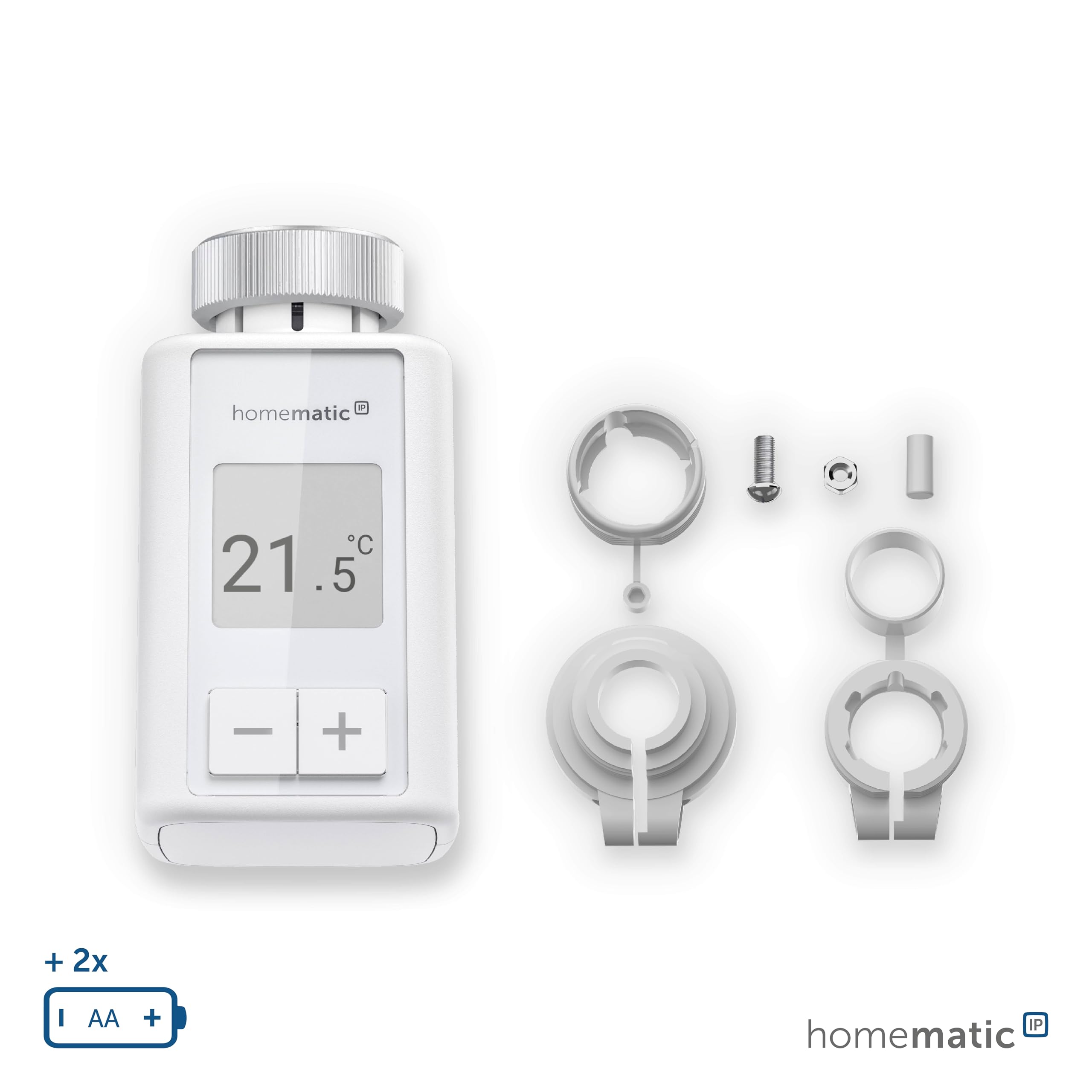 Homematic IP 3er Set Smart Home Heizkörperthermostat – Flex, digitaler Thermostat Heizung, Steuerung per App, Alexa, Google Assistant, einfache Installation, Energie sparen, 160230A0