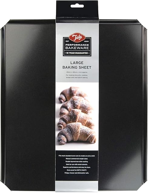 Tala Performance Baking Sheet, Professional Gauge Carbon Steel with Eclipse Premium Non-Stick Coating, Perfect for Cooking and Roasting, 35 x 40 x 1 cm