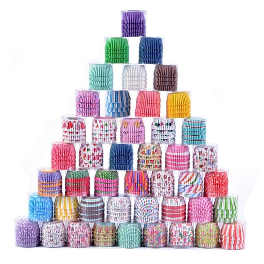 HOME REPUBLIC Liners Paper Baking Mini Muffin Cake Cups, Multi Color - 200 Pc