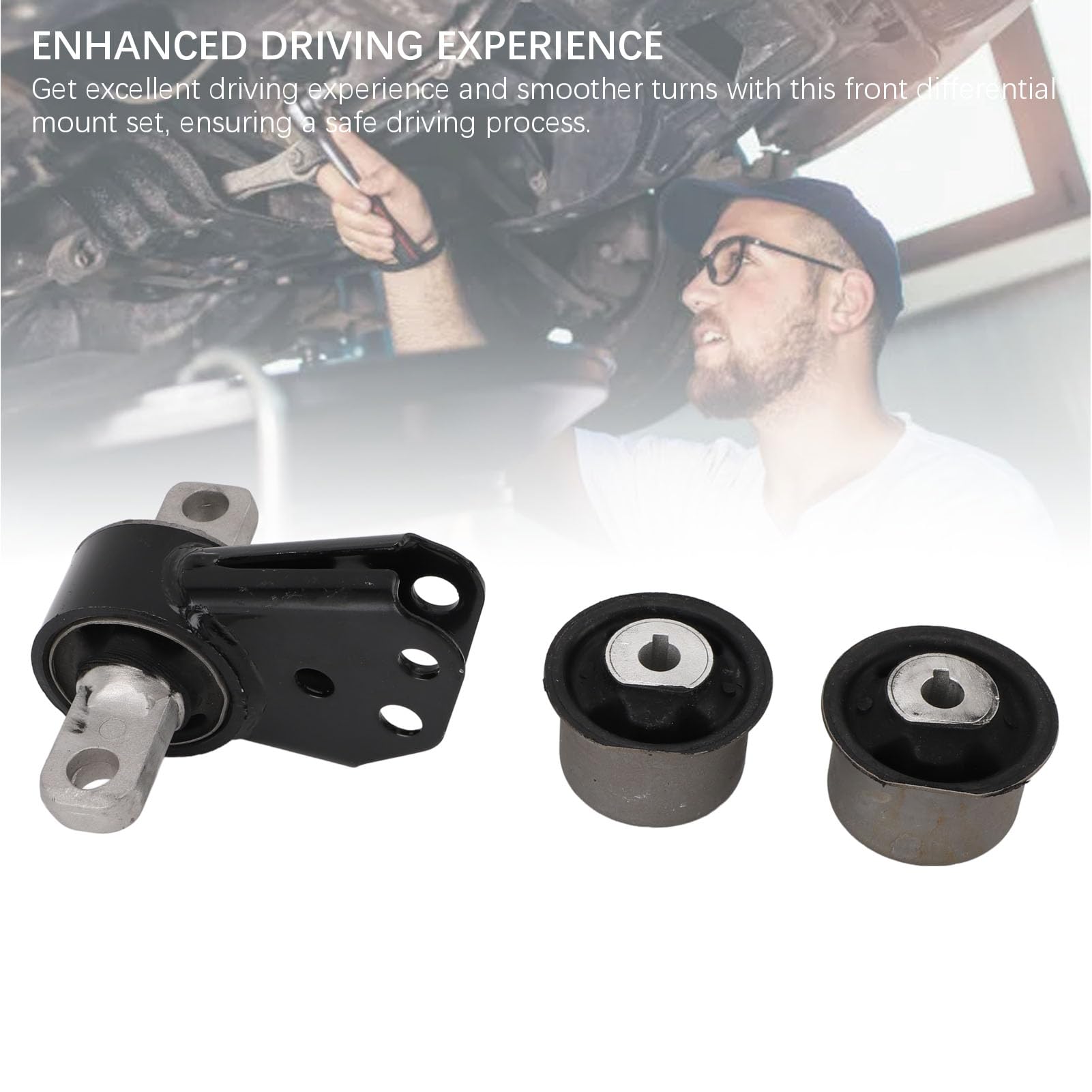 Conjunto de Montaje Diferencial Delantero 52089516AB 52114354AA 905-405 con Bujes de Eje de Acero Inoxidable de Silicona para el Comandante 2005-2010 2006-2010