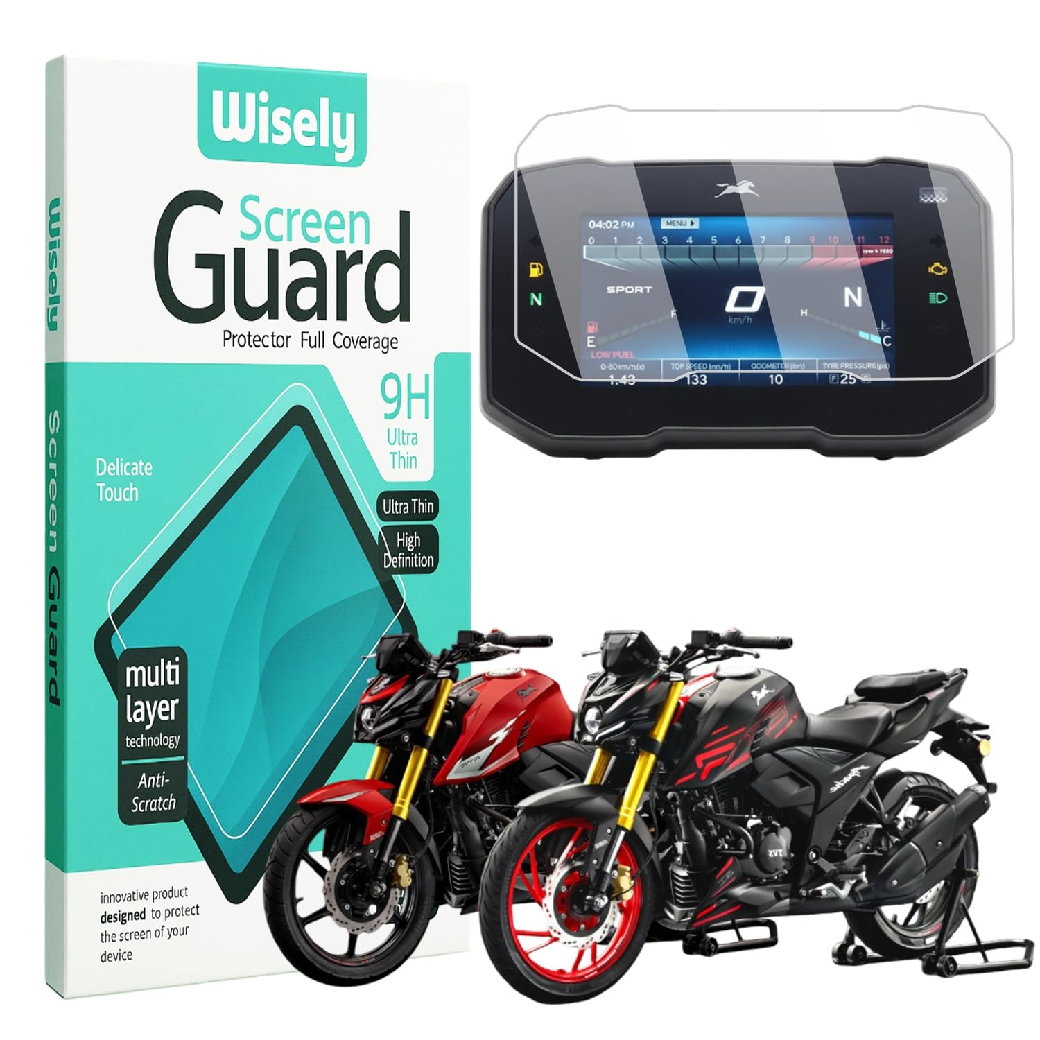 Wisely Premium Screen Guard for TVS APACHE RTR 160 4V & RTR 200 4V (2025) Bike - TFT Display Digital Meter Protector - HD Clear, Full Cover - Easy Installation Kit - Instrument Cluster Accessories-image-37