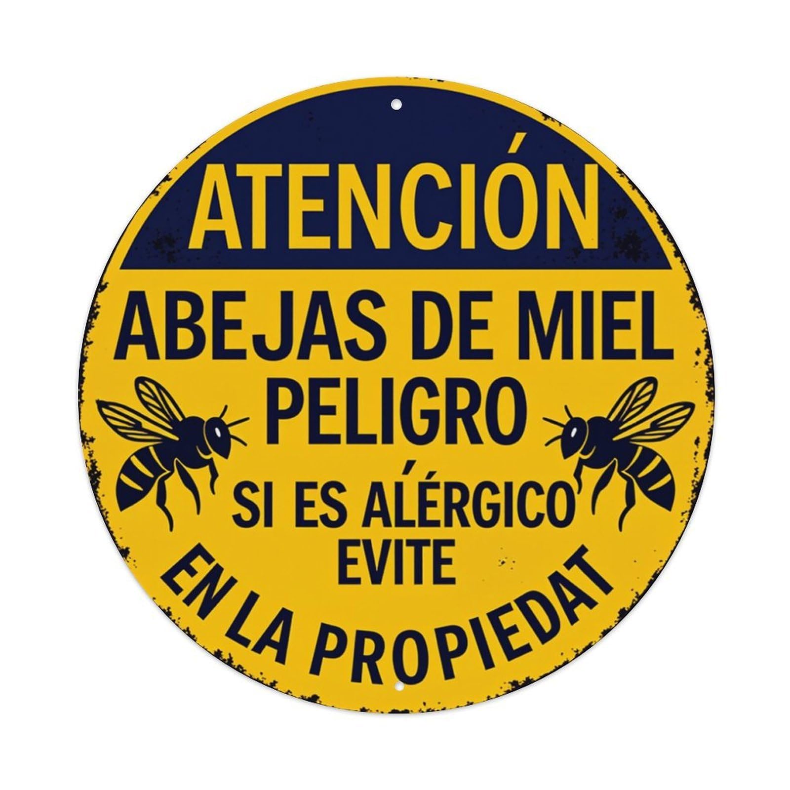 Attention Honey Bees Danger Metal Tin Sign Vintage Garden Bedroom Cafe Bar Man Cave Home Wall Decor Metal Poster 8x8 inches