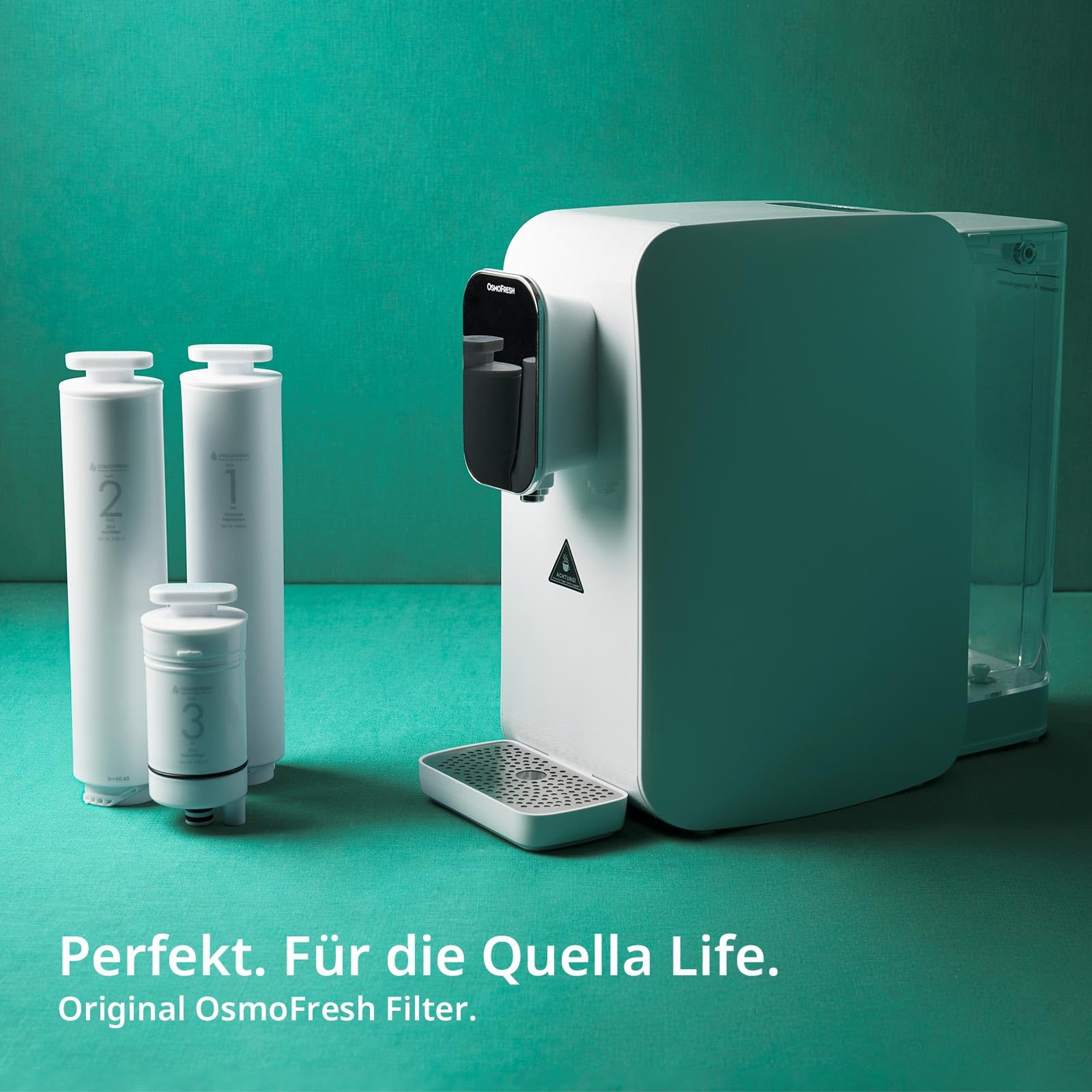 OsmoFresh Membran Osmoseanlage Quella Life & Quella Pro | 0,0001μm Poren | filtert jegliche Schadstoffen im Wasser Pestizide Uran Flourid Chlor Kalk Medikamentenrückstände Viren Bakterien Blei