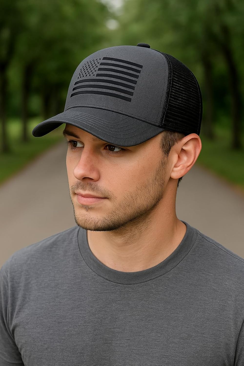 American Flag Hat | Snapback Adjustable Mesh Trucker Baseball Cap | Men Women Outdoor & Casual Wear - Image 8