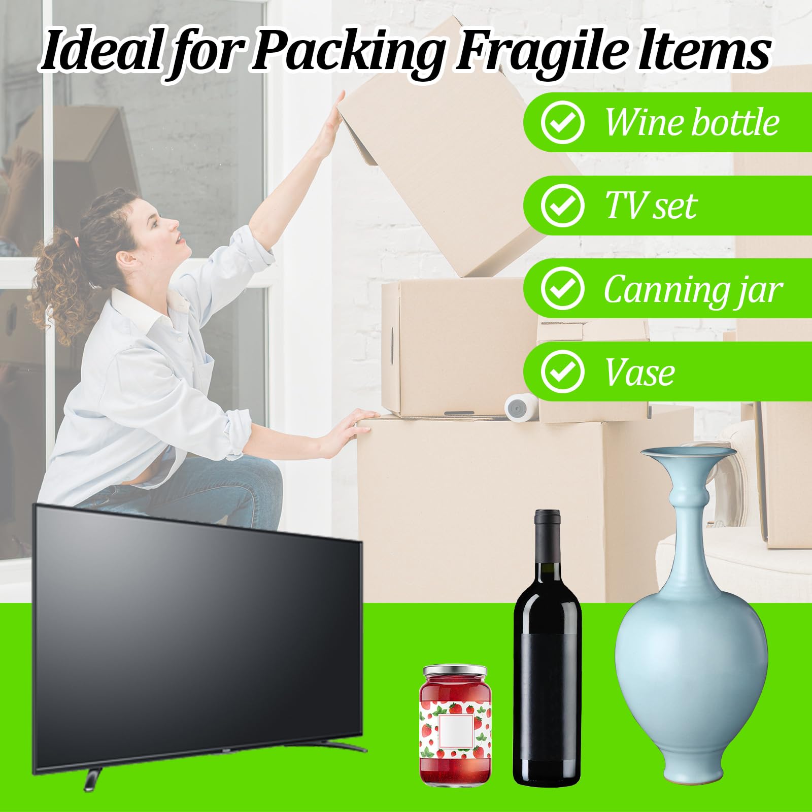 Envoltura acolchada de burbujas grande de 12 x 328 pies para embalar, almohadas de aire inflables para envío y mudanzas, bolsas protectoras de viaje, bolsas protectoras de viaje resistentes para