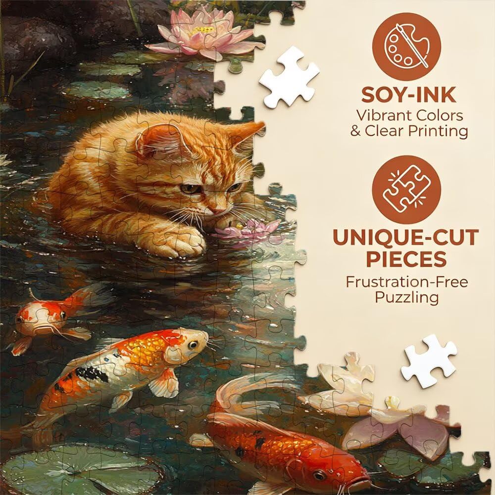 Puzzle z kotem, 2000 elementów, klasyczne puzzle, gra zręcznościowa dla dorosłych, puzzle dla całej rodziny, z pięknym opakowaniem, dekoracja DX0YL3-493