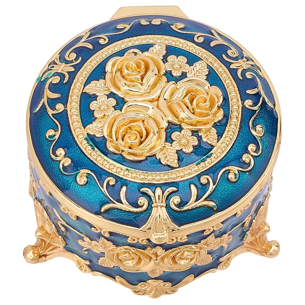 Boîte à bijoux ronde en émail pour sublimer votre coiffeuse ou table de nuit