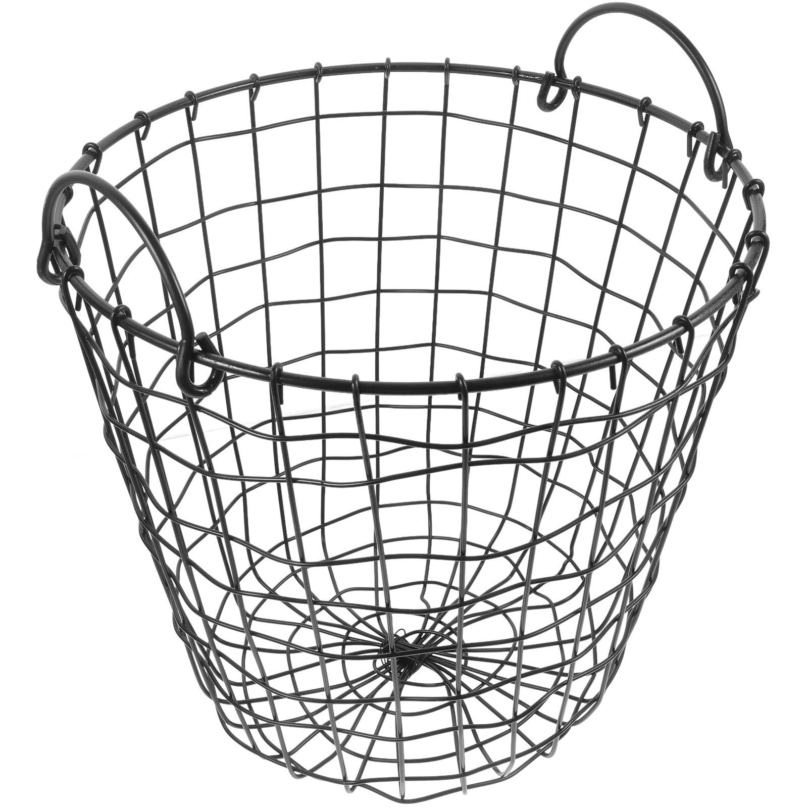 Eisen Aufbewahrungskorb Schwarz Vielseitiger Drahtkorb mit Vintage Design Leicht zu Tragen für Schreibtisch und Obstaufbewahrung