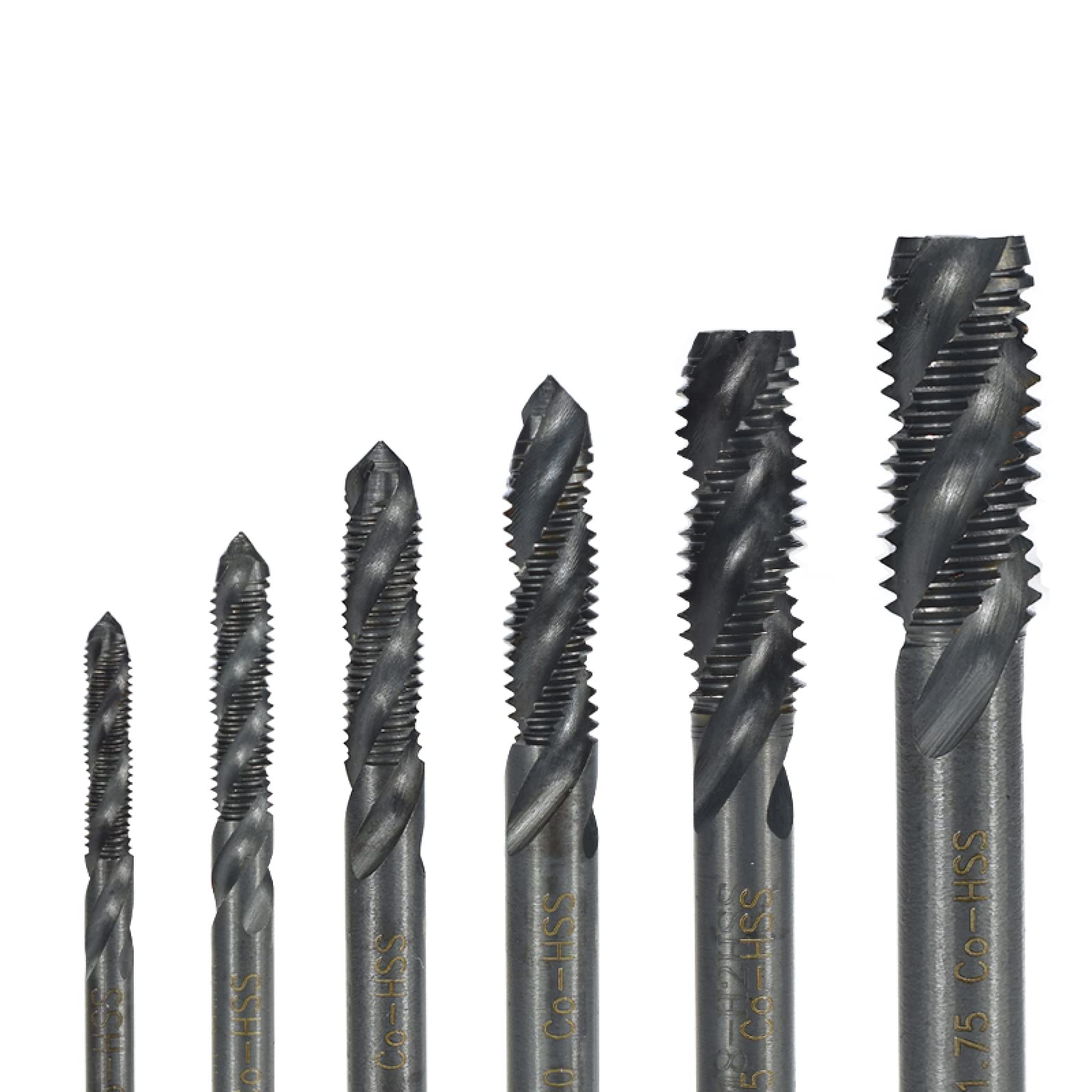 Punta da Trapano, Maschio a Spirale, Maschio a Macchina, utensile per Filettatura metrica, Maschio a Vite Rivestito in nitruro, Punta da Trapano, M5x0,8