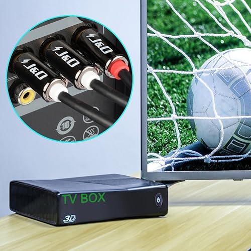 Miniatura 4 de J&D Cable RCA de audio y video, chapado en oro, 3 RCA macho a 3 RCA macho, cable estéreo AV compatible con decodificador, altavoz, amplificador,