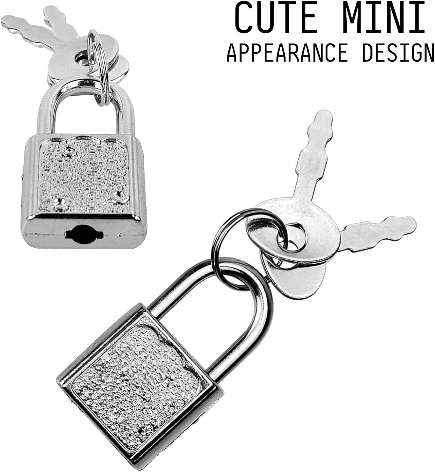 5 Pack Diary Padlock, Mini Locks with Keys, Tiny Luggage Locks for Travel, Jewelry, Boxes, Backpack (Square, 5) - Image 3