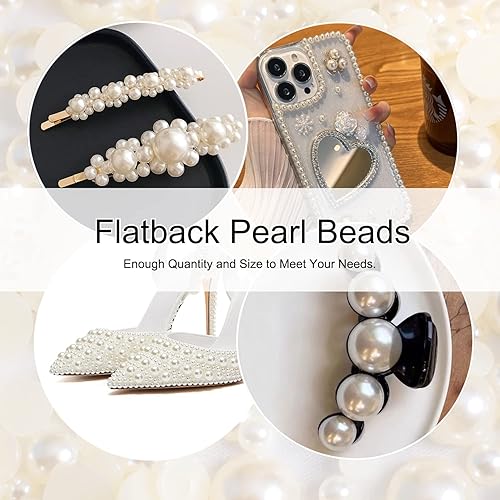 Miniatura 6 de Cuentas de perlas de parte trasera plana para manualidades, cuentas de media perla de 568100.472 in para manualidades, accesorios de bricolaje,
