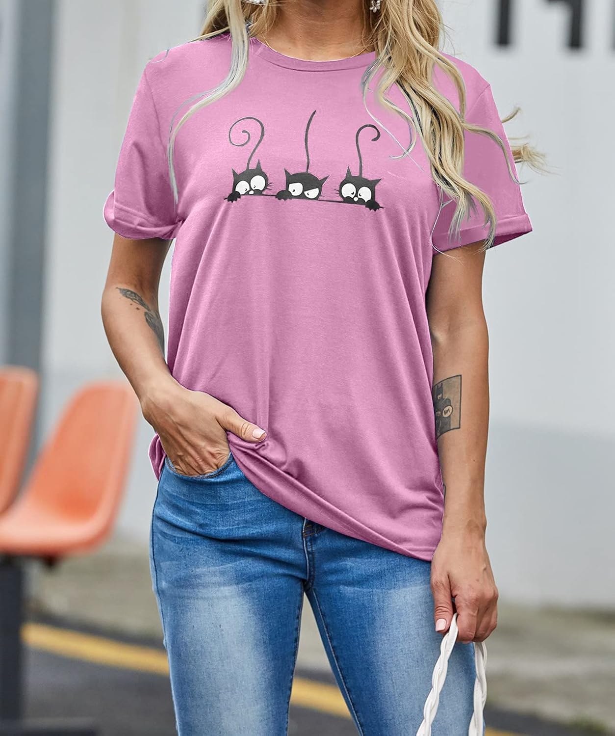 NIUBIA Women's T Shirts Summer Tops Simple Heart Graphic Shirts Sayings Short Sleeve Vacation Casual Blouse Thankful Tee - Image 2