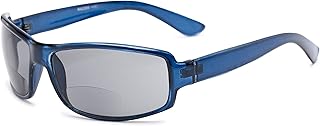 Rectangle Bifocal Reading Sunglasses in Dark Blue with Smoke Lenses by Readers.com | The Oaklie | +2.00