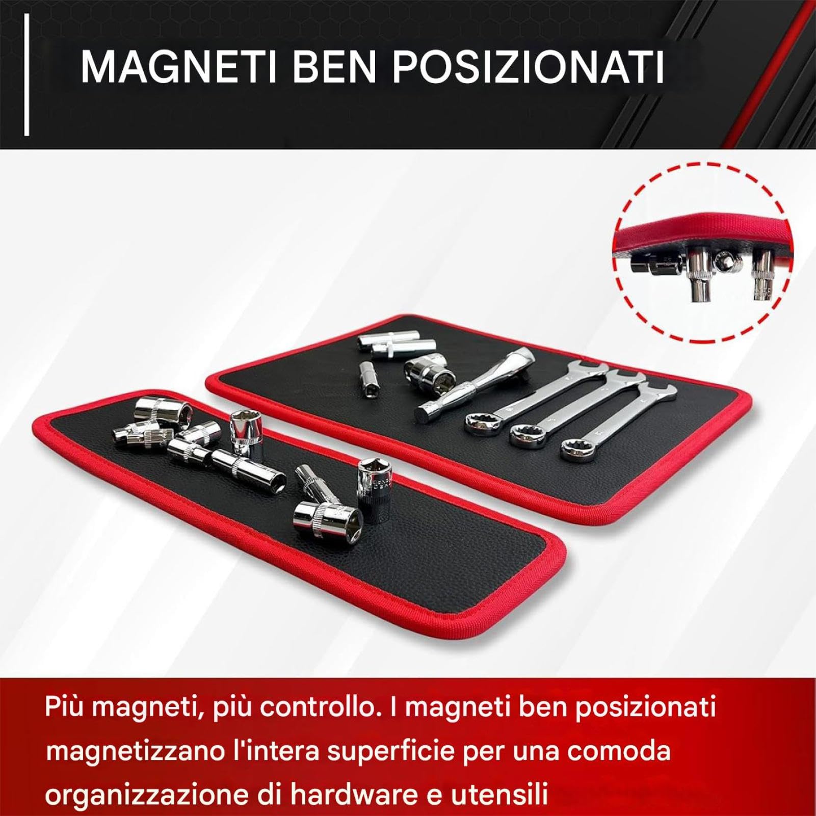 Alfombra Magnética para Herramientas Organizador de Tornillos, Pernos y | Almohadilla Magnética Flexible para Herramientas Taller, Reparación Automotriz, Met