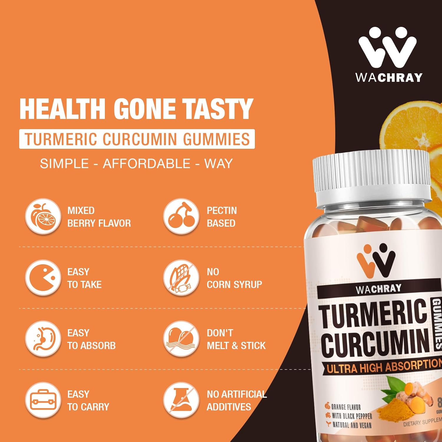 Turmeric Curcumin Gummies with Ginger & Black Pepper Extract - 3 Pack Tumeric Gummy Supplements for Pain Inflammation Joint Weight Health Support - Vegan, Organic, Gelatin-Free - for Adults and Kids - Image 6