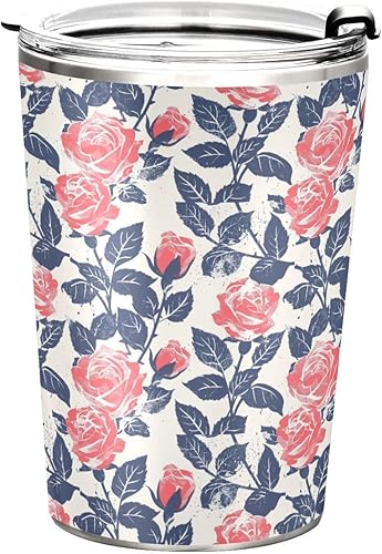 Miniatura 8 de Nautical Beach Ocean Style Roses Safari - Taza aislada de acero inoxidable con pajilla, resistente a fugas, tazas para café para café, simplemente