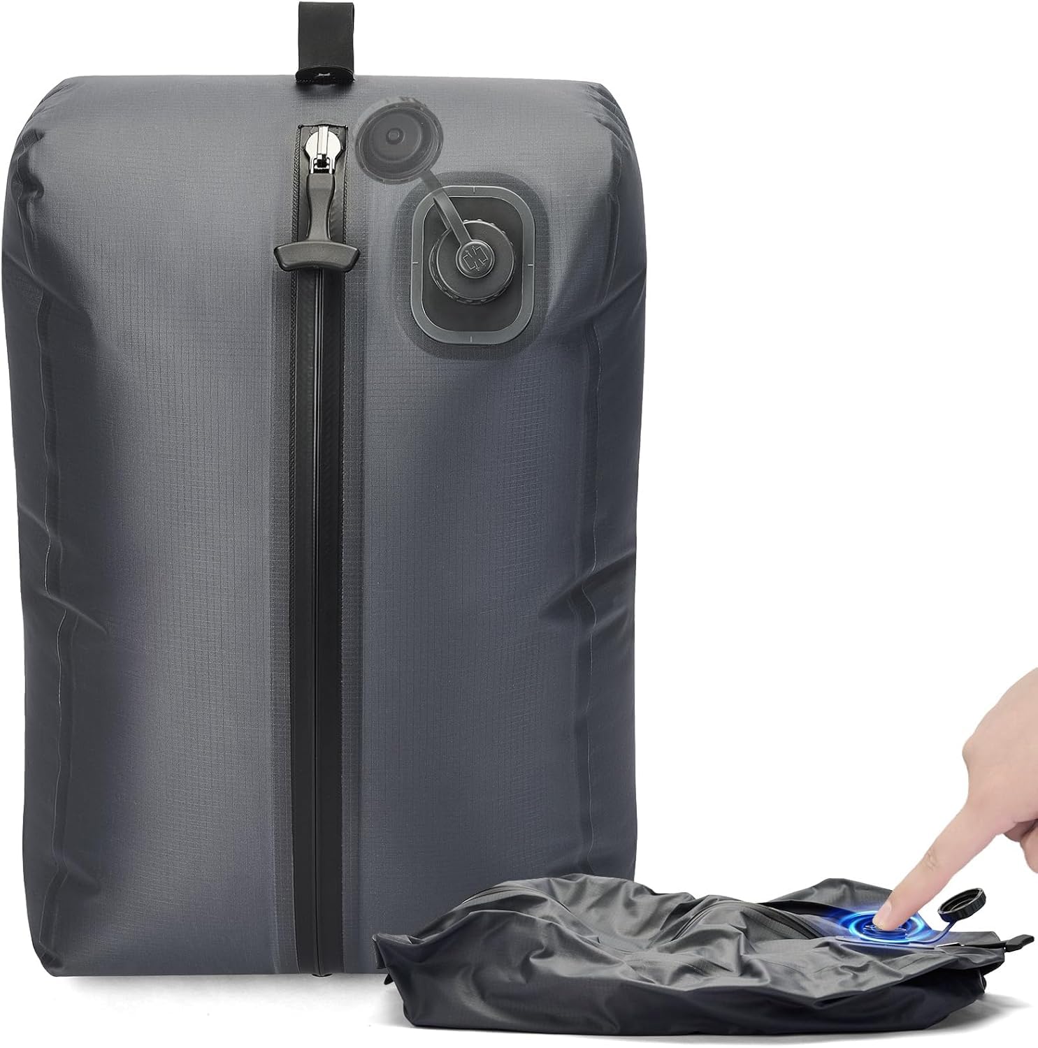 BRONZY Bolsas de almacenamiento al vacío de un solo toque, sin bomba, carga USB-C, compresión hermética impermeable para ropa, ropa de cama, equipo de viaje, ahorro de espacio para maletas, senderismo