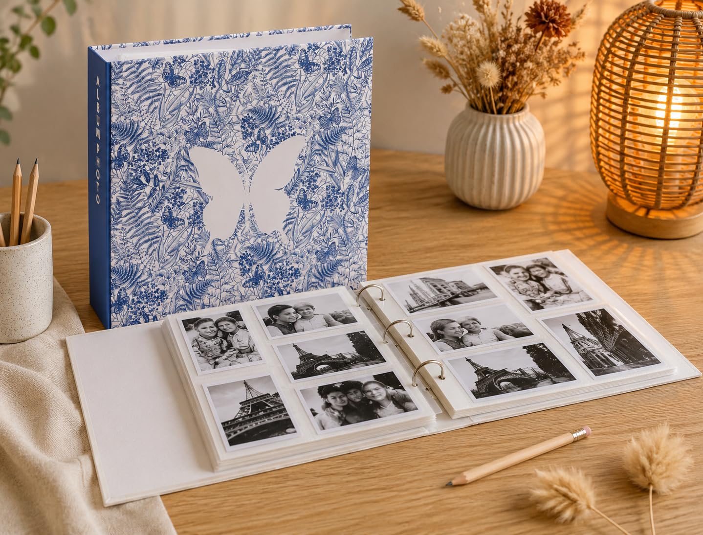 Album Photo Grand Format - 500 Photos - 10x15 cm - Collection Papillon Bleu