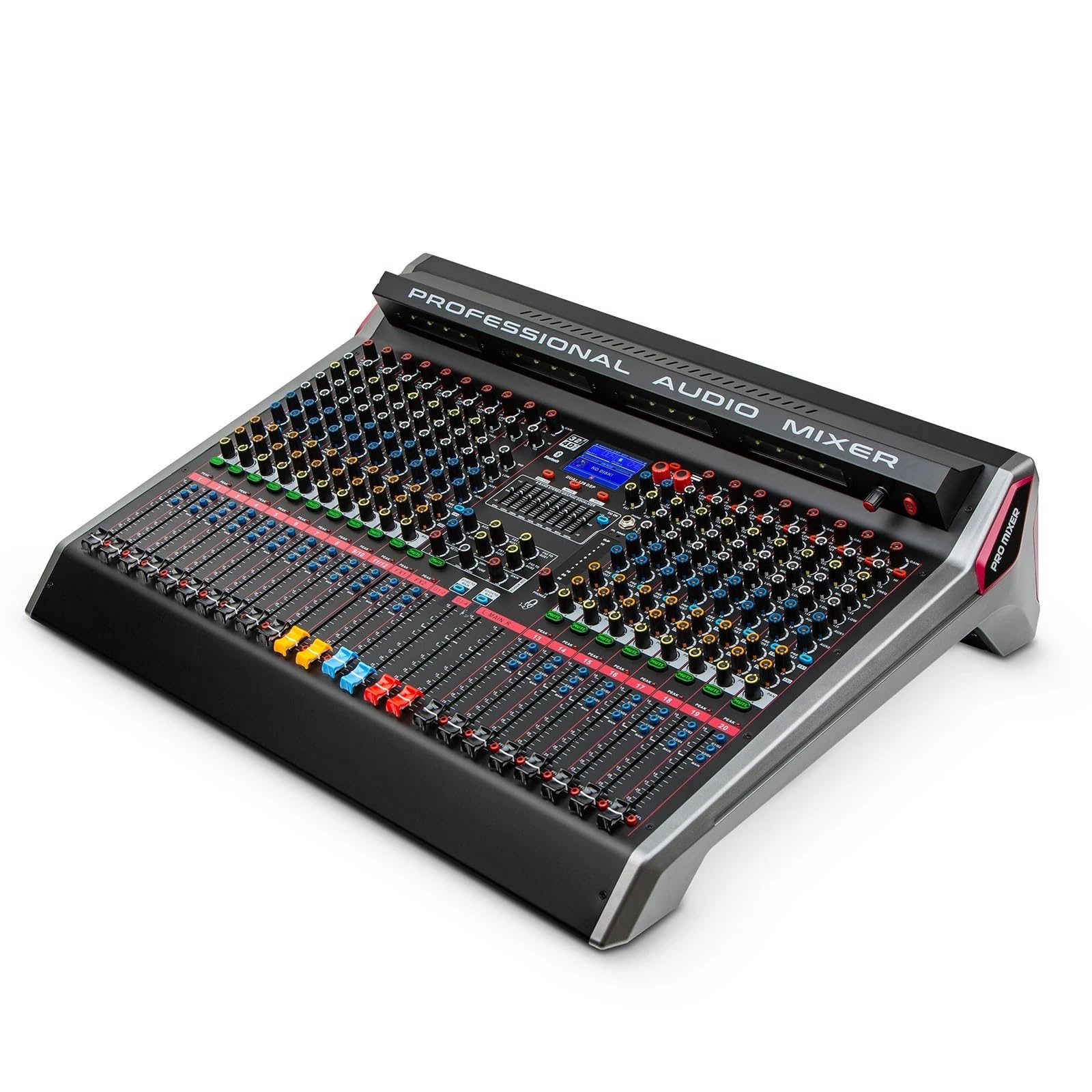 Mixer Audio, DJ Sound Controller Mixer Professionale 12/16/20 Canali Doppio 128DSP Performance Sul Palco USB MP3 Bluetooth Audio Studio per streaming live, podcasting, PC(VR-200)