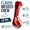Juguete masticable extremo para perros agresivos, hueso de nylon sólido sabor res, diseño resistente para masticadores medianos y grandes, 6.5 pulgadas, rojo 3