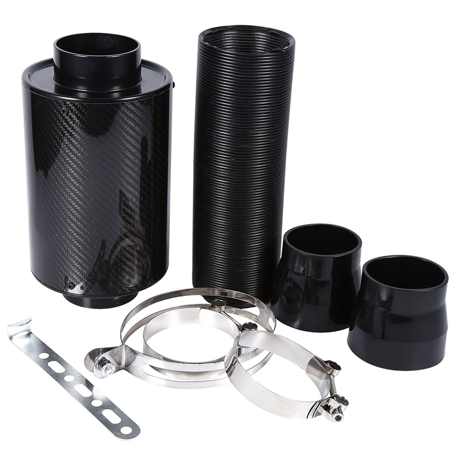 Jadeshay Kit di Aspirazione Aria Fredda in Fibra di Carbonio, Sistema di Aspirazione Filtro Aria Auto Universale