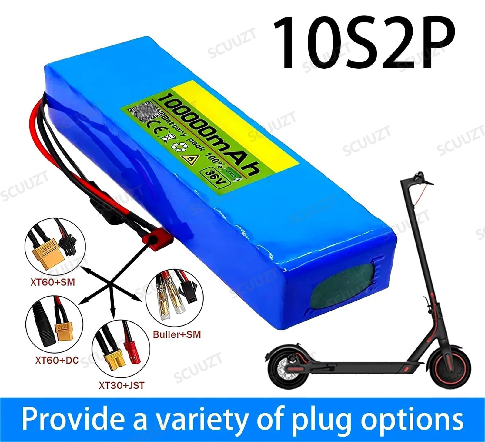 36V 10Ah Batteries pour vélo, Ebike Batterie 36V 10000MAh avec Chargeur Haute Puissance Batterie de vélo électrique for Batterie 100W 250W 350W 400W 500W Motors