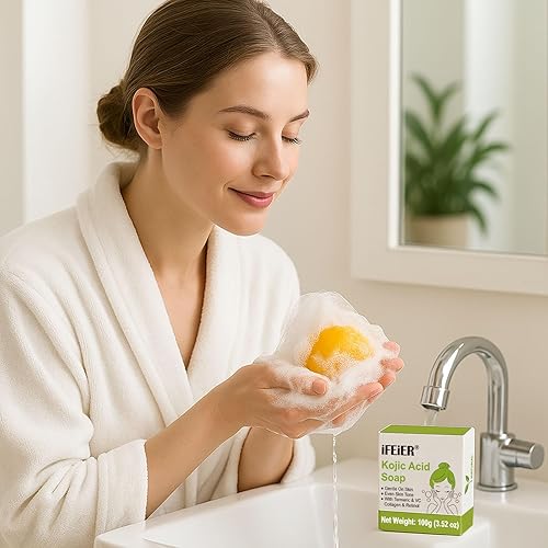 Miniatura 9 de Barras de jabón de ácido kójico de 7.04 onzas (7.05 oz), paquete de 2 unidades | Jabón de vitamina C, vitamina E, retinol, jabón de colágeno,