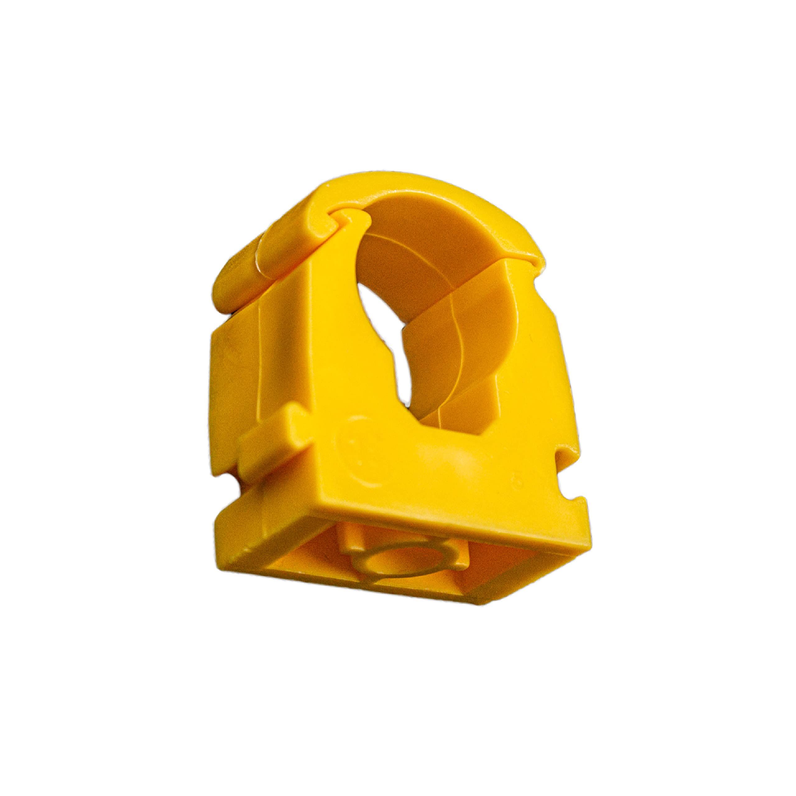 Talon - 15mm Single Hinged Pipe Clips - Pack of 20 - Yellow - 360° Fixing for Pipework - Temperatures Up to 85°C (185°F) - Safe for Use On Plumbing, Gas and Air Conditioning Pipe - UV Stabilized