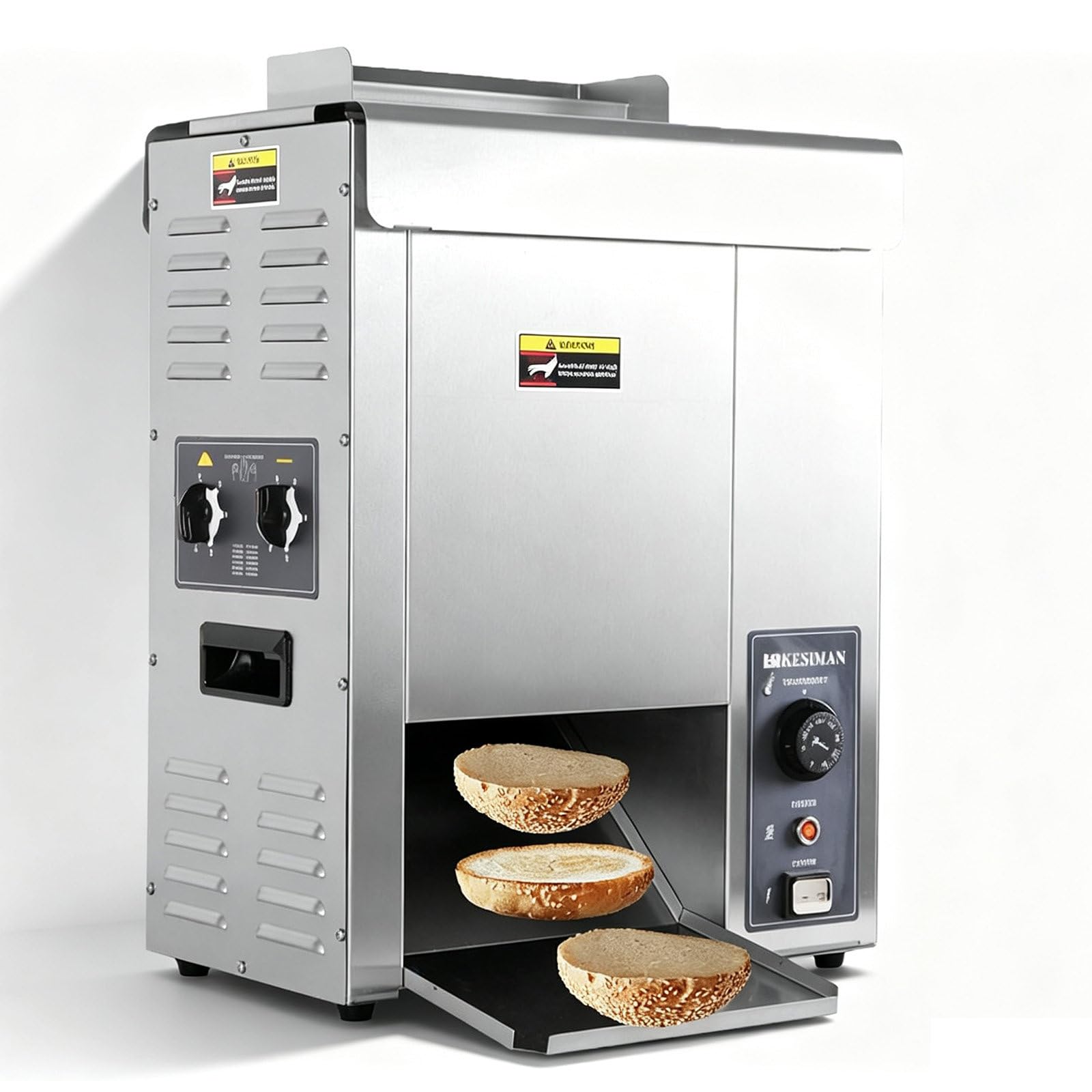 Profesjonalny pionowy opiekacz do bułek hamburgerowych 2000 W – z regulacją temperatury 50–300°C (do barów fast food, lokali gastronomicznych, piekarni), 220 V