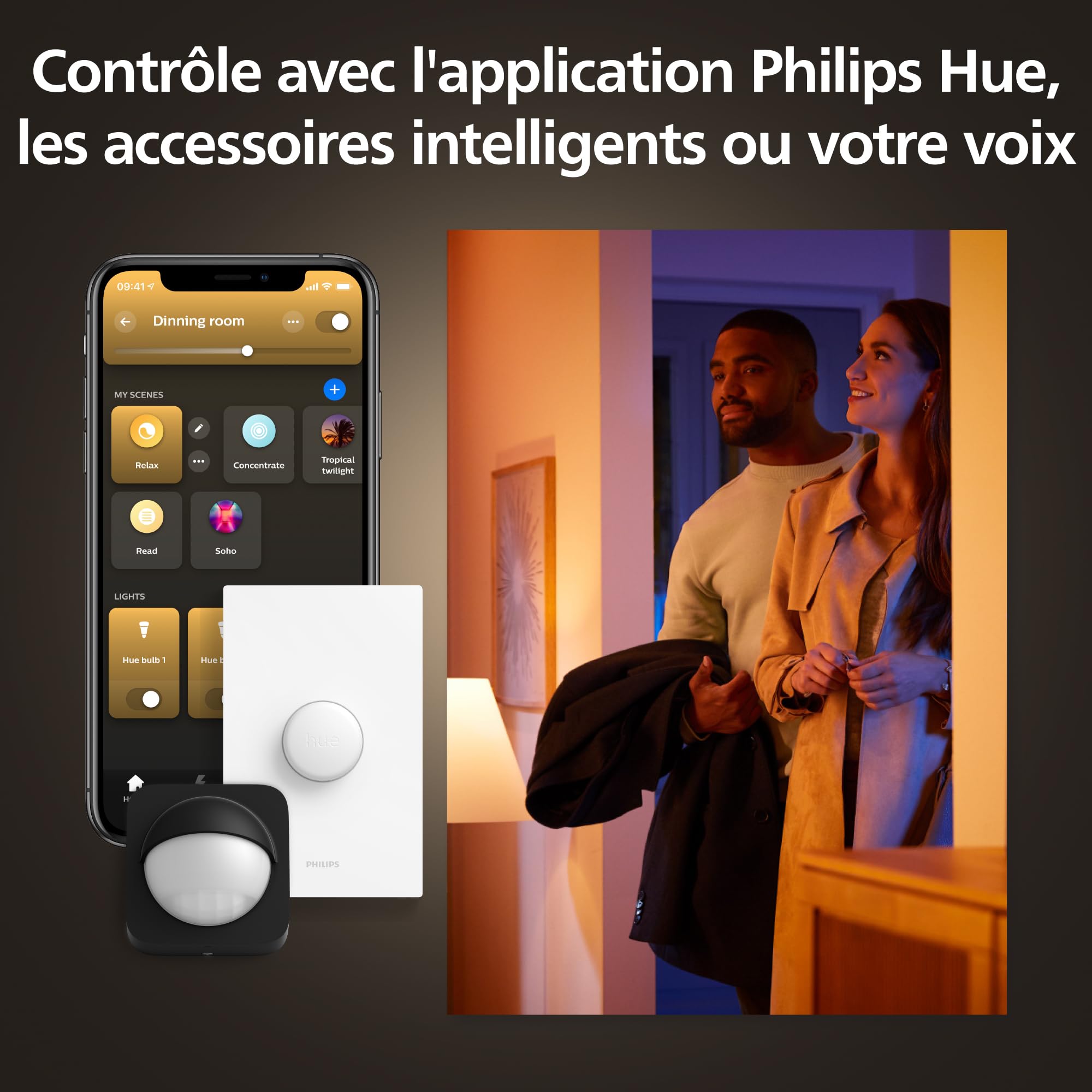 Philips Hue Lightguide G95 Petite ampoule intelligente Globe, lumière blanche et couleur, compatible Bluetooth, commande vocale avec Alexa, Apple Home et Google Assistant