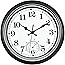 12-Inch Indoor/Outdoor Retro Silent Non-Ticking Waterproof Wall Clock with Thermometer,Battery Operated Quality Quartz Round 