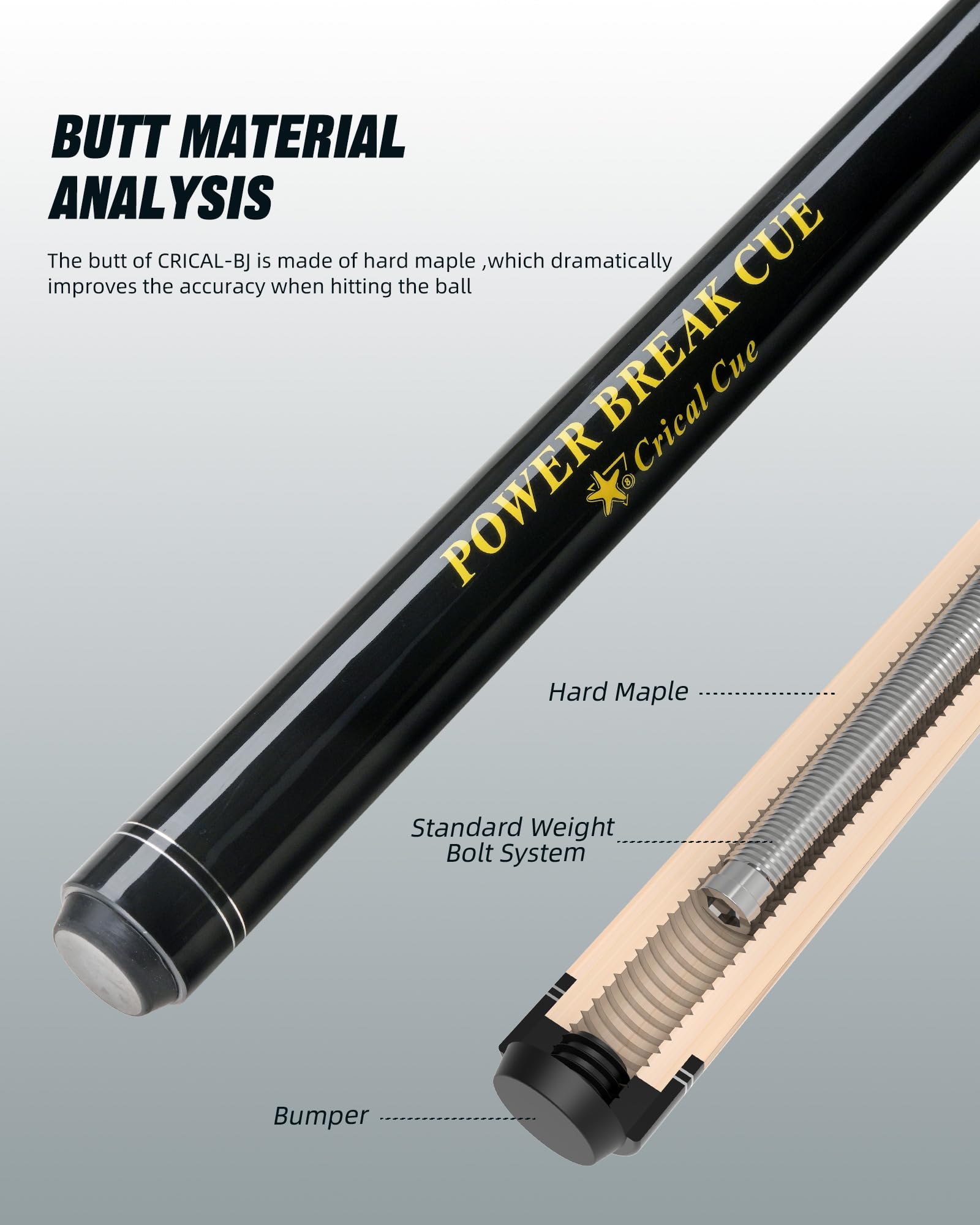 Amazon.com : CRICAL Heavy Hitter Jump Break Cue, 3-Piece 54.3-Inch