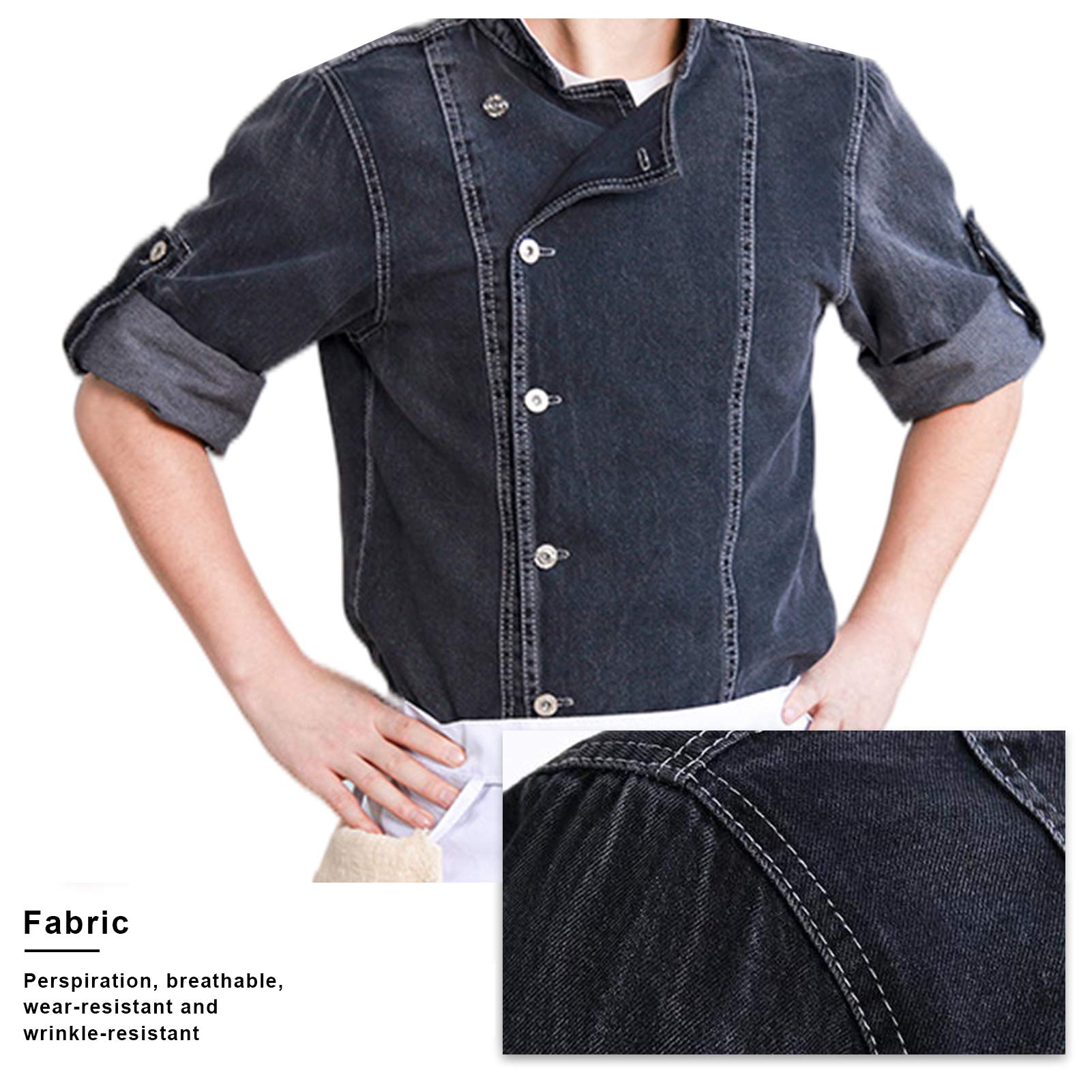 Chef Essentials Uniforme Bordado Gratis Cocinero Chaqueta Vaquero Profesional Cocina Ropa