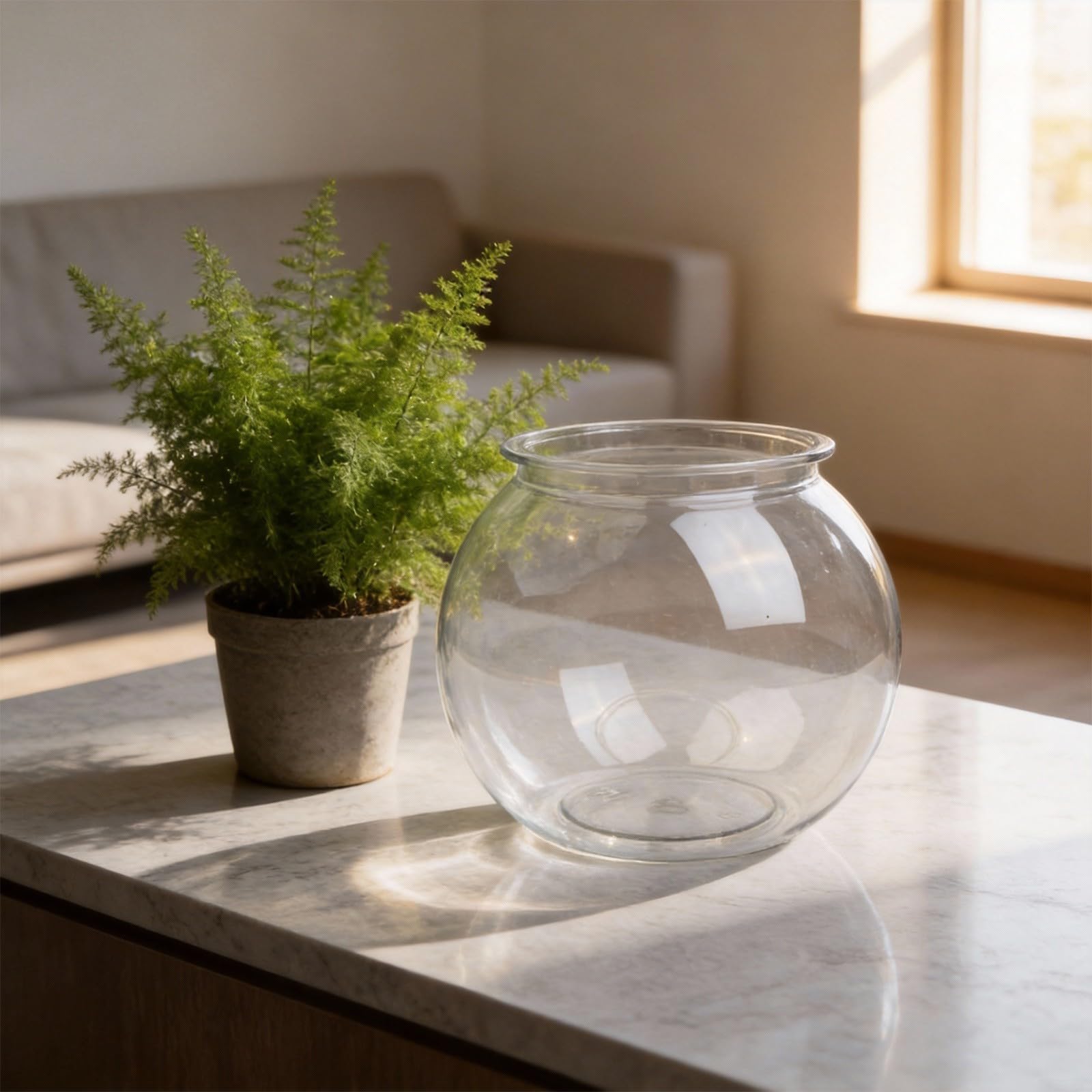 Rundes Fischglas-Aquarium aus geruchlosem, explosionsgeschütztem Polycarbonat-Material für Innen- und Außenangeln (groß)