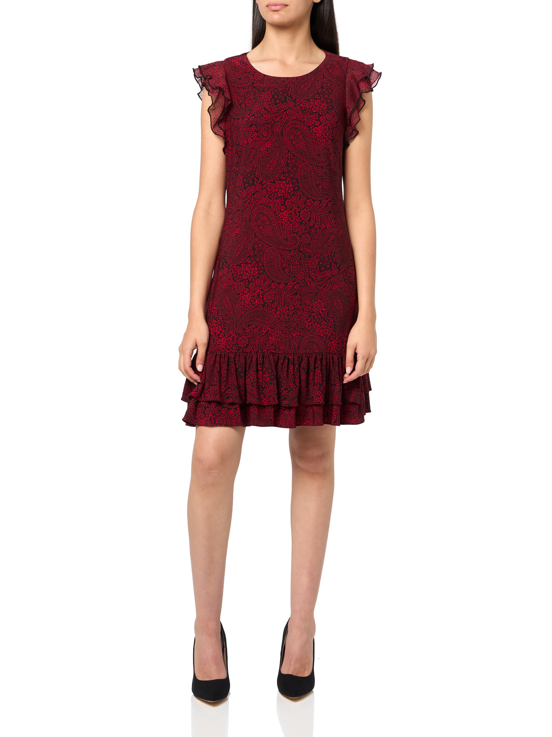Tommy Hilfiger Womens Polyester Spandex Pattern Sheath Midi Layered Dress