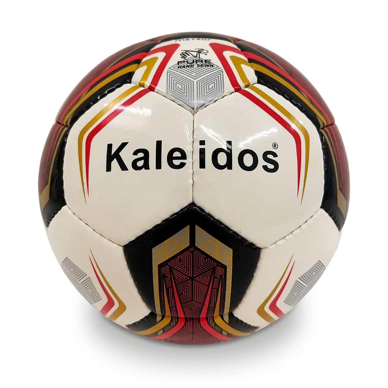 Mondo Sport - Pallone da futsal METEOR R.C. KALEIDOS - misura 4 professional - 440 g - bianco grigio oro - 13605