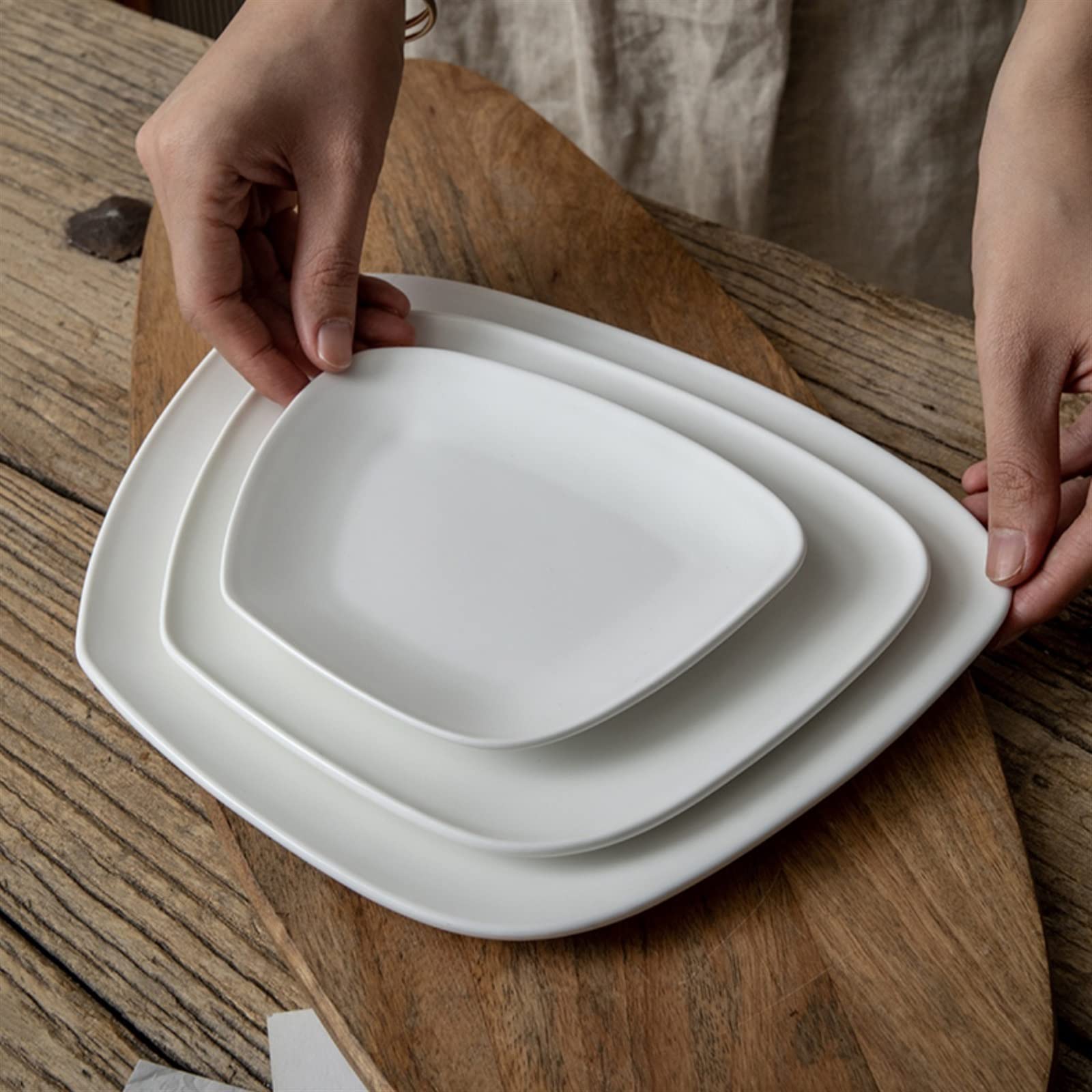 Talerze Obiadowe Ceramiczny Talerz Obiadowy Domowy Talerz Obiadowy Restauracja Kawiarnia Talerz Deserowy Zwykły Talerz Obiadowy Nieregularny Talerz Obiadowy Biały Płaski Talerz Głęboki Talerz Przysta