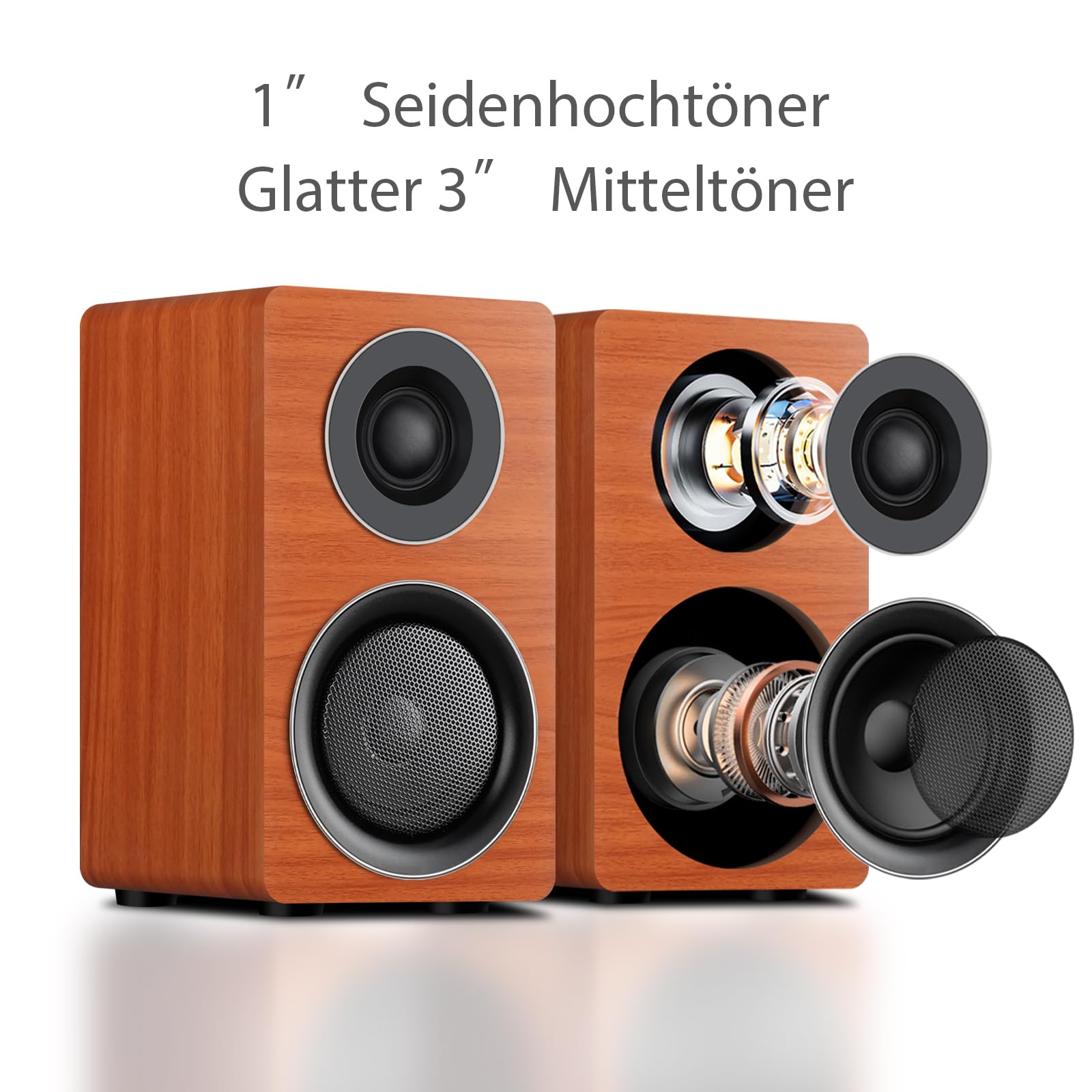 Elimavi Altavoz de PC con subwoofer, sistema de sonido 2.1 con doble satélite, sistema de sonido de TV con woofer de 6,5 pulgadas, tweeter de 1 pulgadas y 3 pulgadas de gama media, enchufe europeo