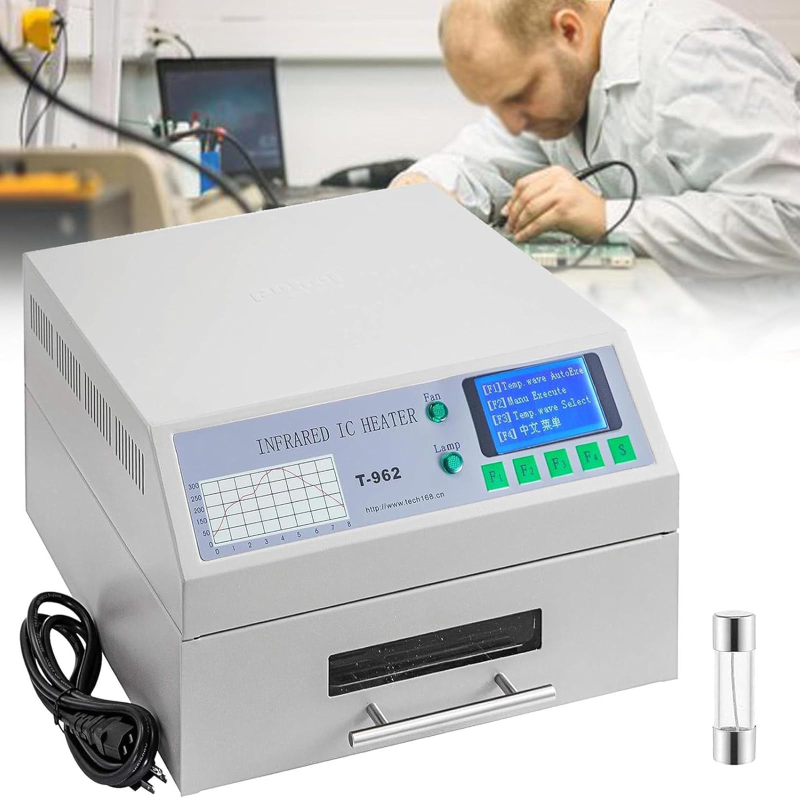 Lutownica rozpływowa, 800 W automatyczny grzejnik na podczerwień do PCB SMT, 110/220 V, profesjonalny model T962 do wydajnego lutowania i rozlewu