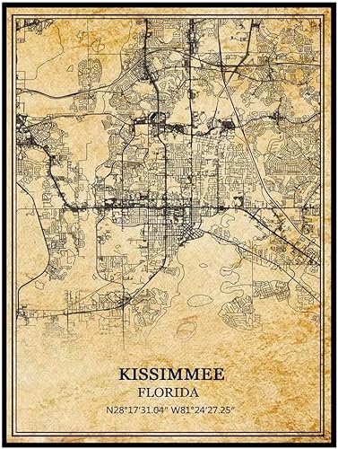 Miniatura 9 de TANOKCRS Miami - Póster de pared de Florida Estados Unidos América, impresión vintage, mapa de obras de arte de viaje, recuerdo de regalo,