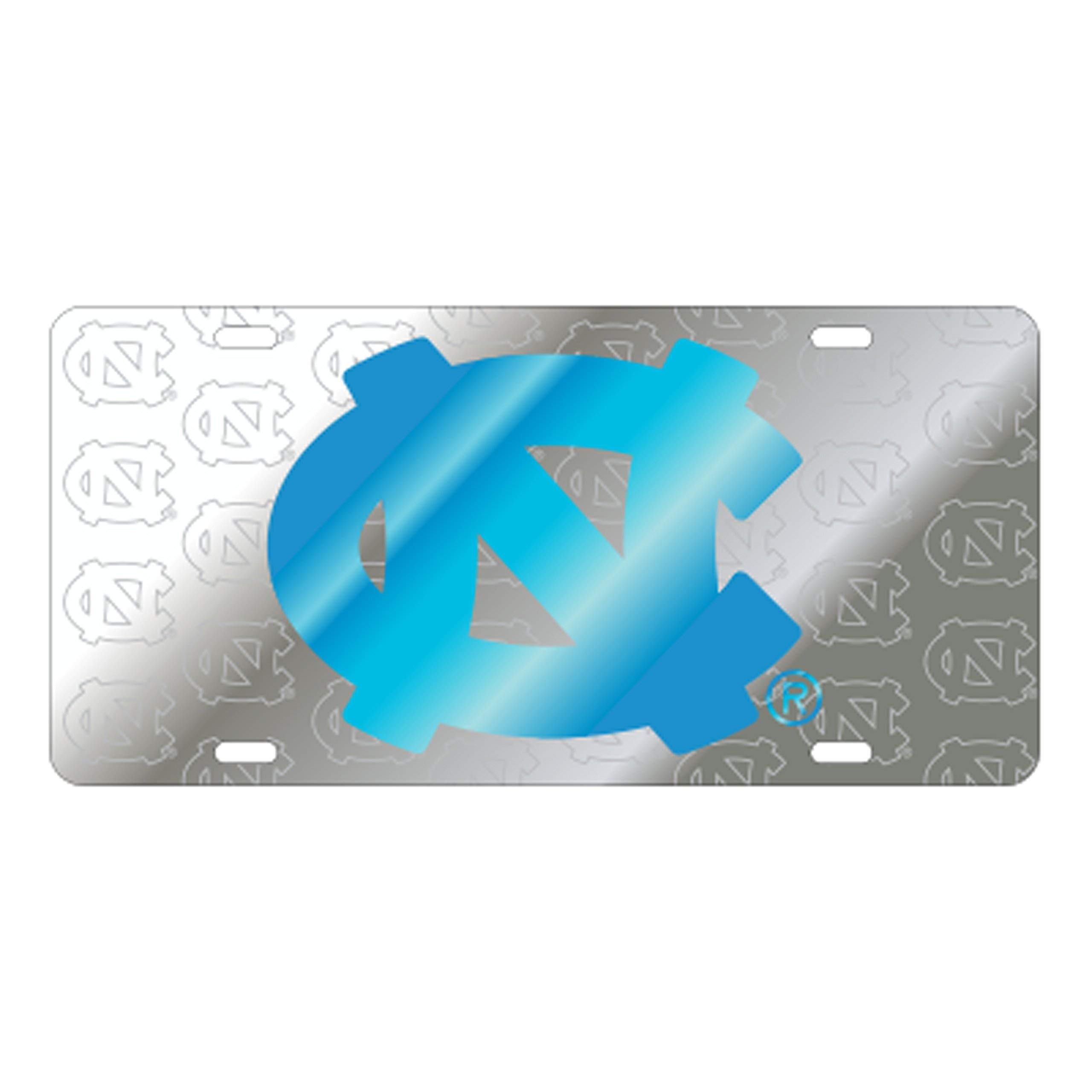 University of North Carolina Tar Heels Laser Cut Mirrored NC Etched Logo Back License Plate